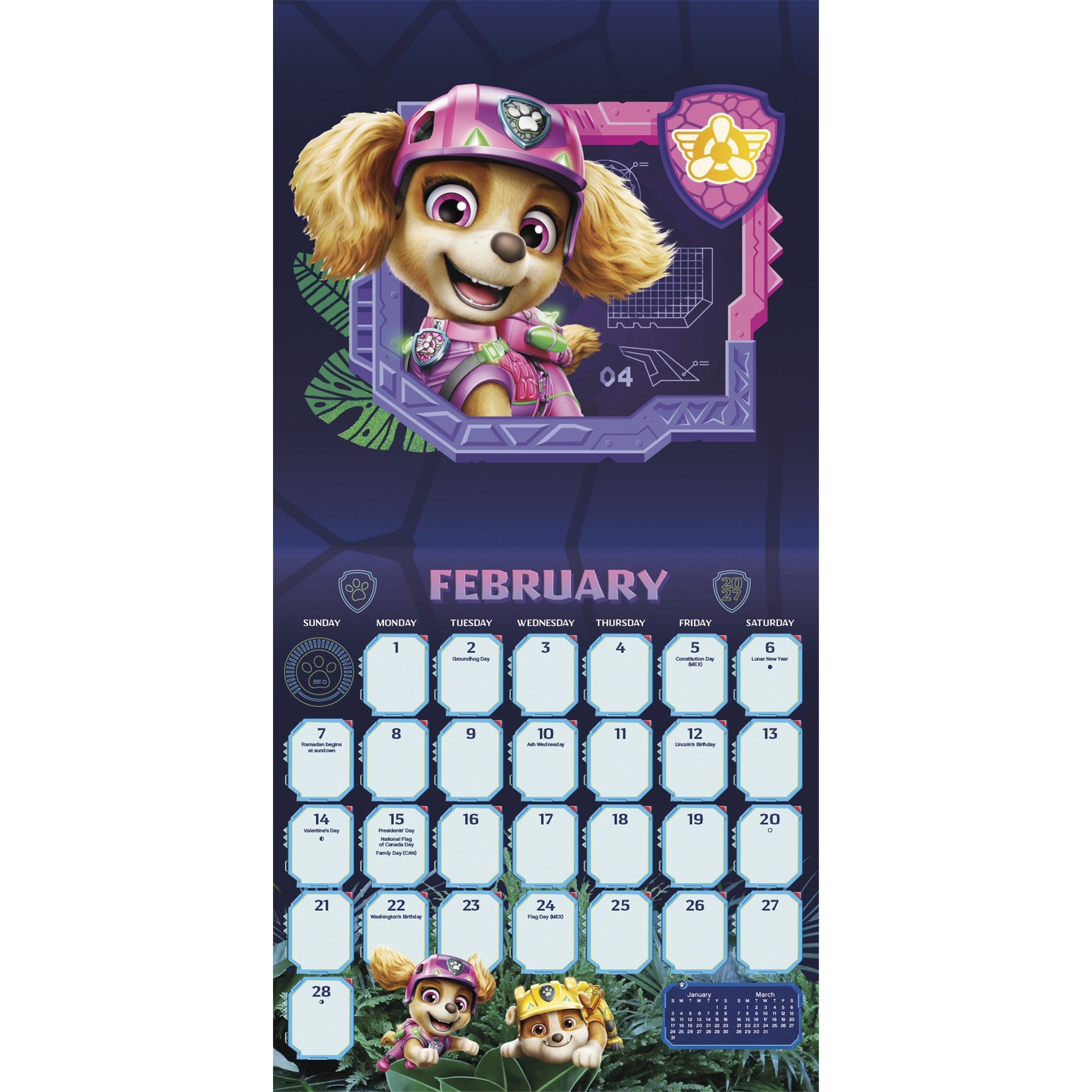 Paw Patrol: The Dino Movie 2027 Wall Calendar
