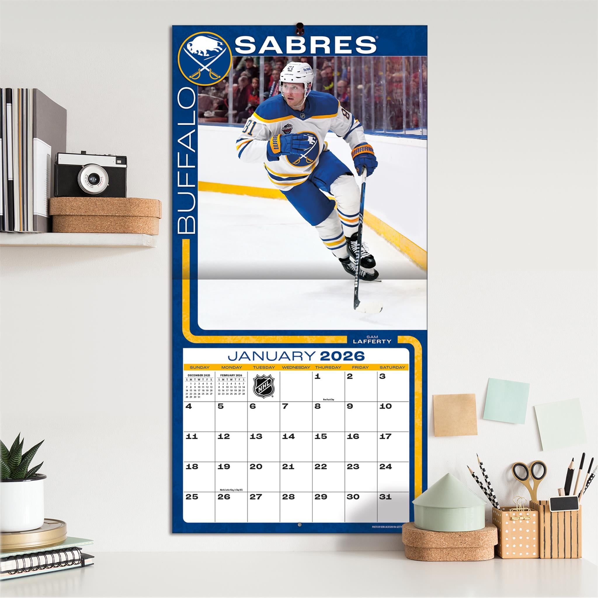 Calendrier mural 2026 des Sabres de Buffalo (NHL)