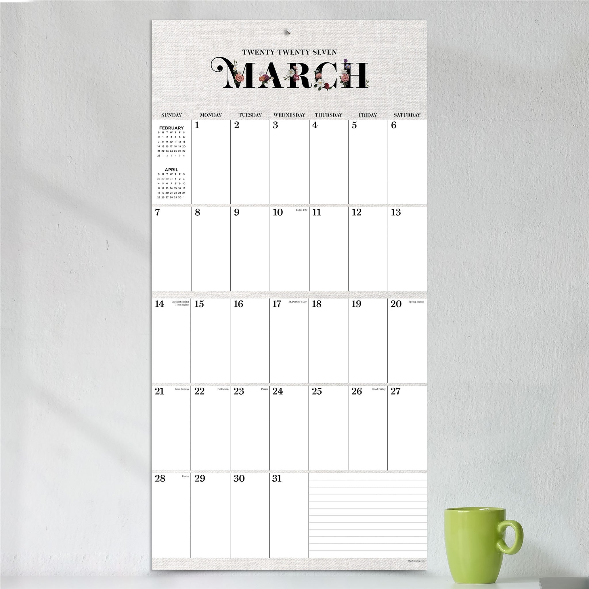 Big Grid Floral 2027 Wall Calendar