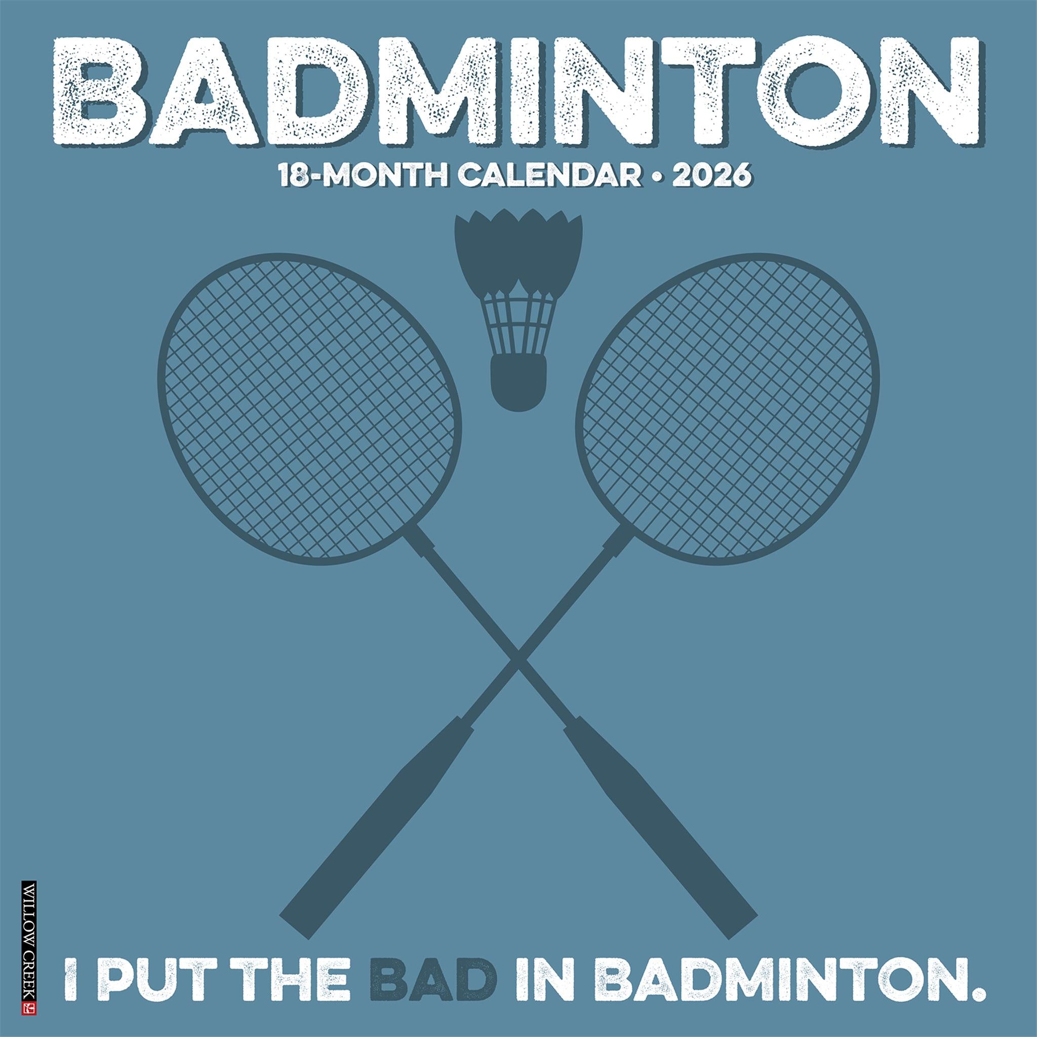 Calendrier mural de badminton 2026 - Disponible uniquement en ligne