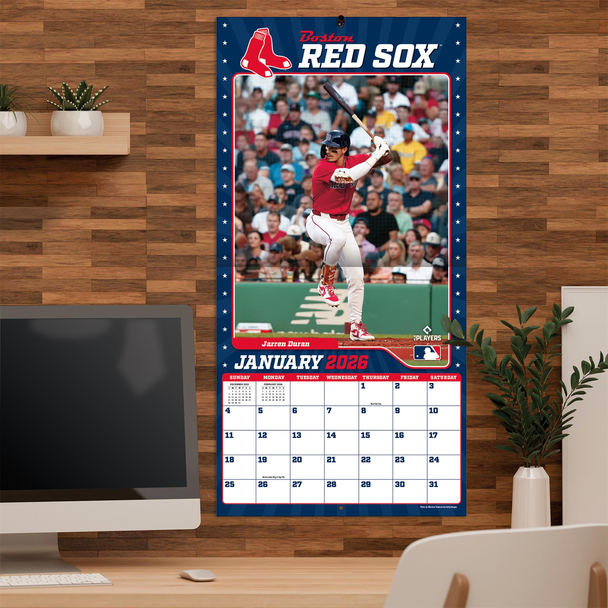 Calendrier mural 2026 des Red Sox de Boston (MLB)