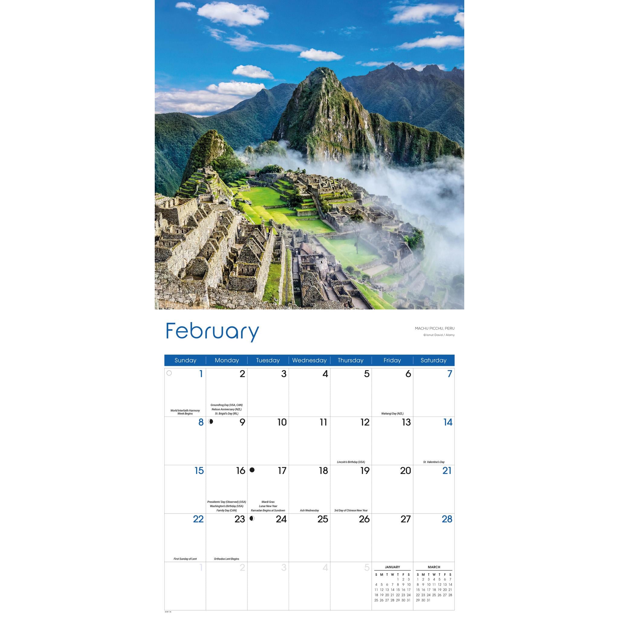 World Wonders 2026 Wall Calendar