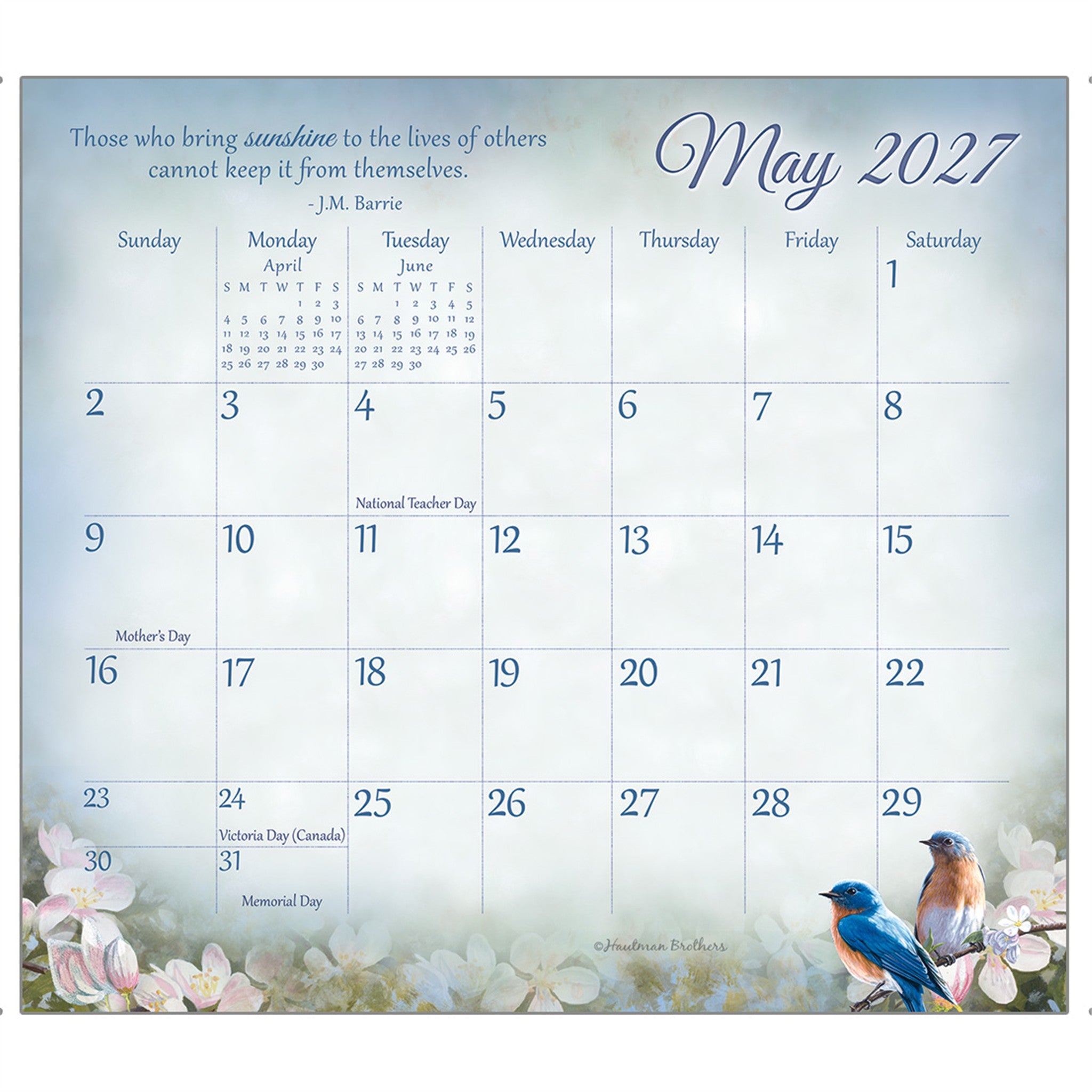 Songbirds Special Edition 2027 Mini Magnetic Calendar