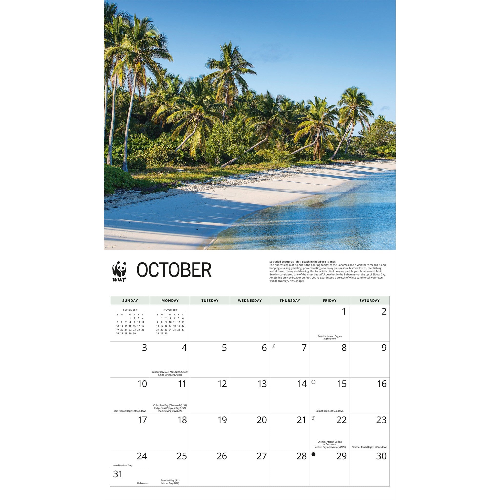 Calendrier mural 2027 WWF Îles