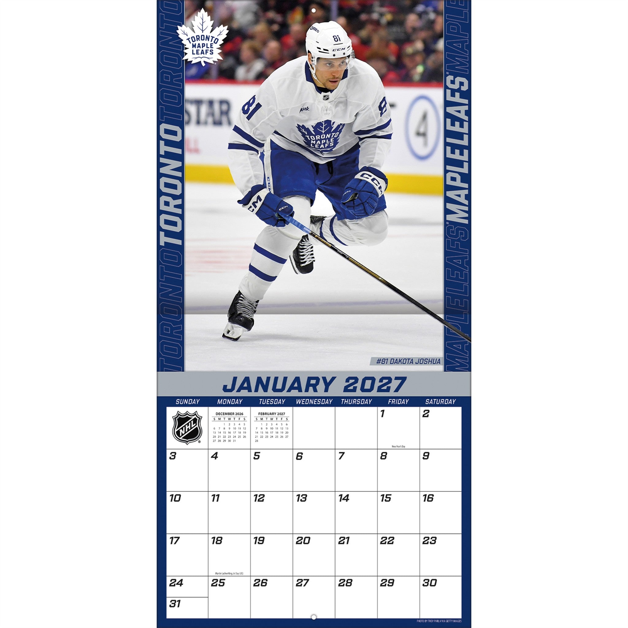NHL Toronto Maple Leafs 2027 Wall Calendar