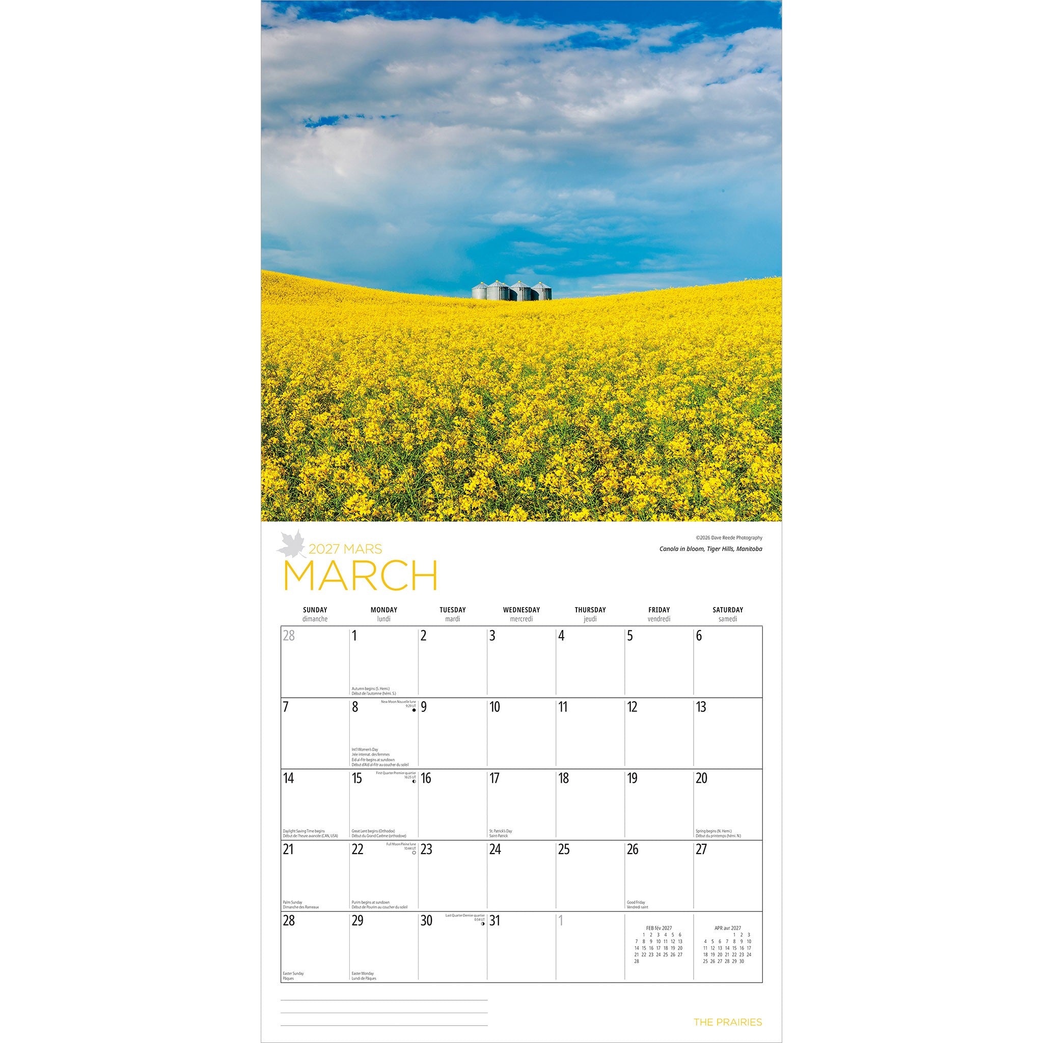 The Prairies 2027 Wall Calendar