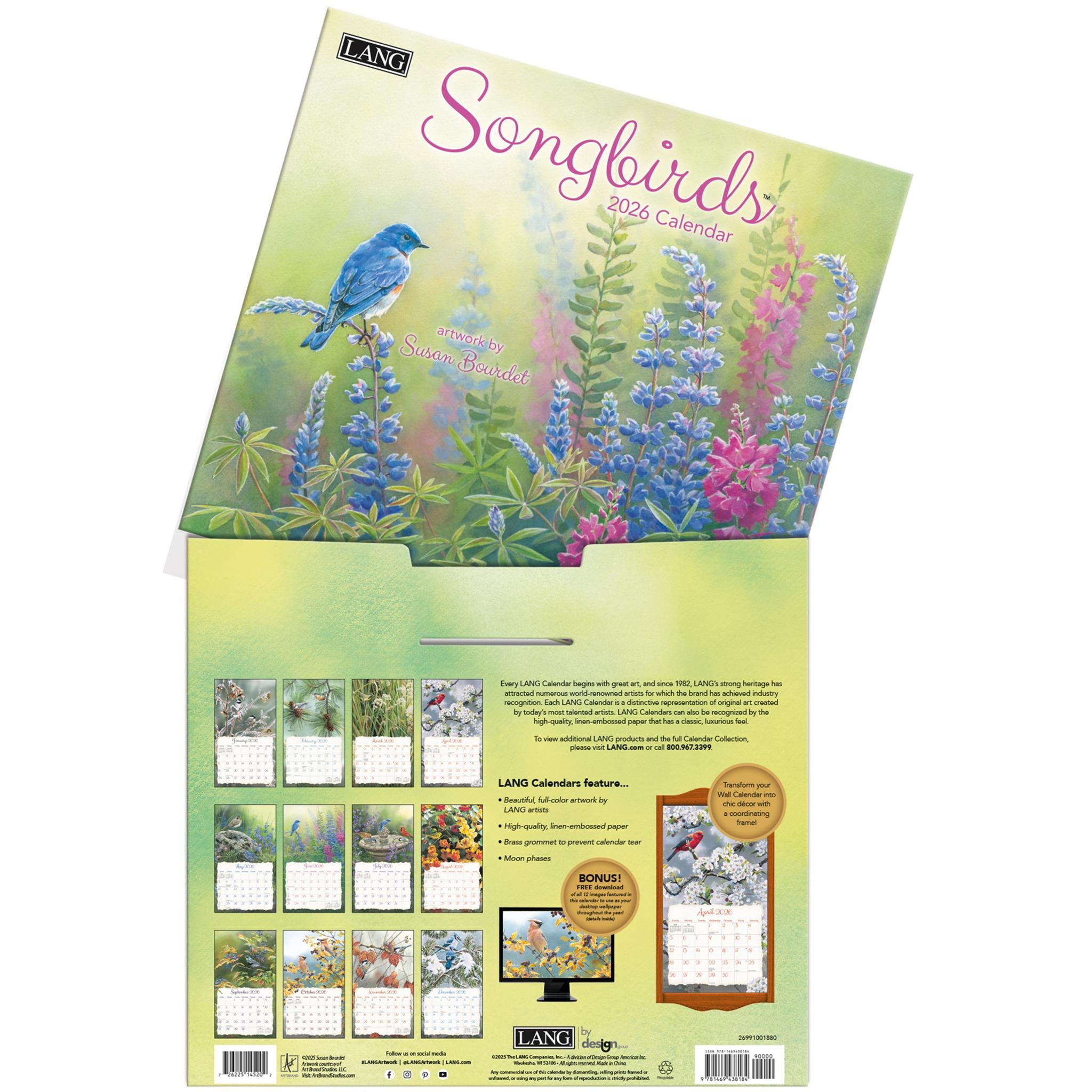 Songbirds 2026 Deluxe Wall Calendar