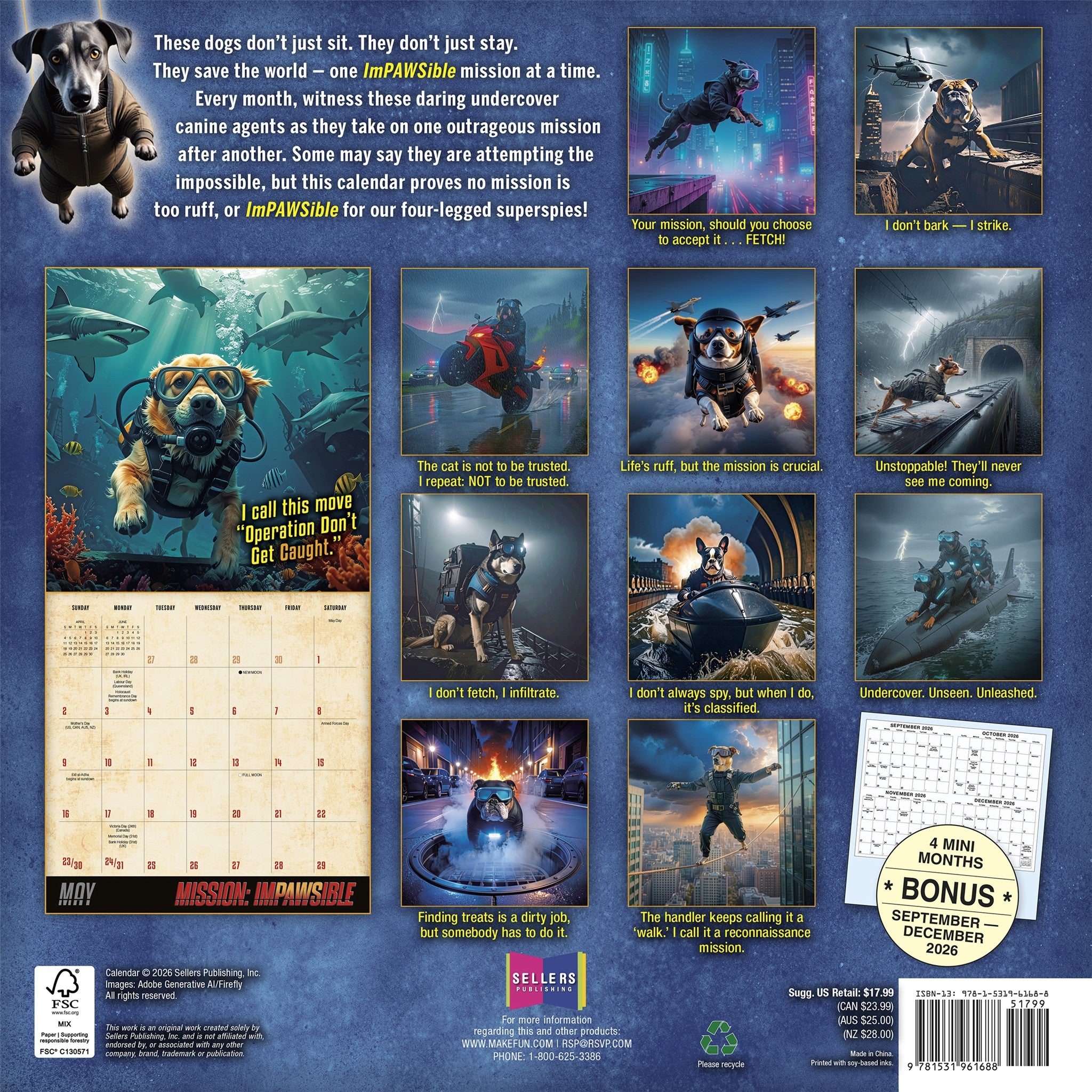 Mission ImPAWSible 2027 Wall Calendar