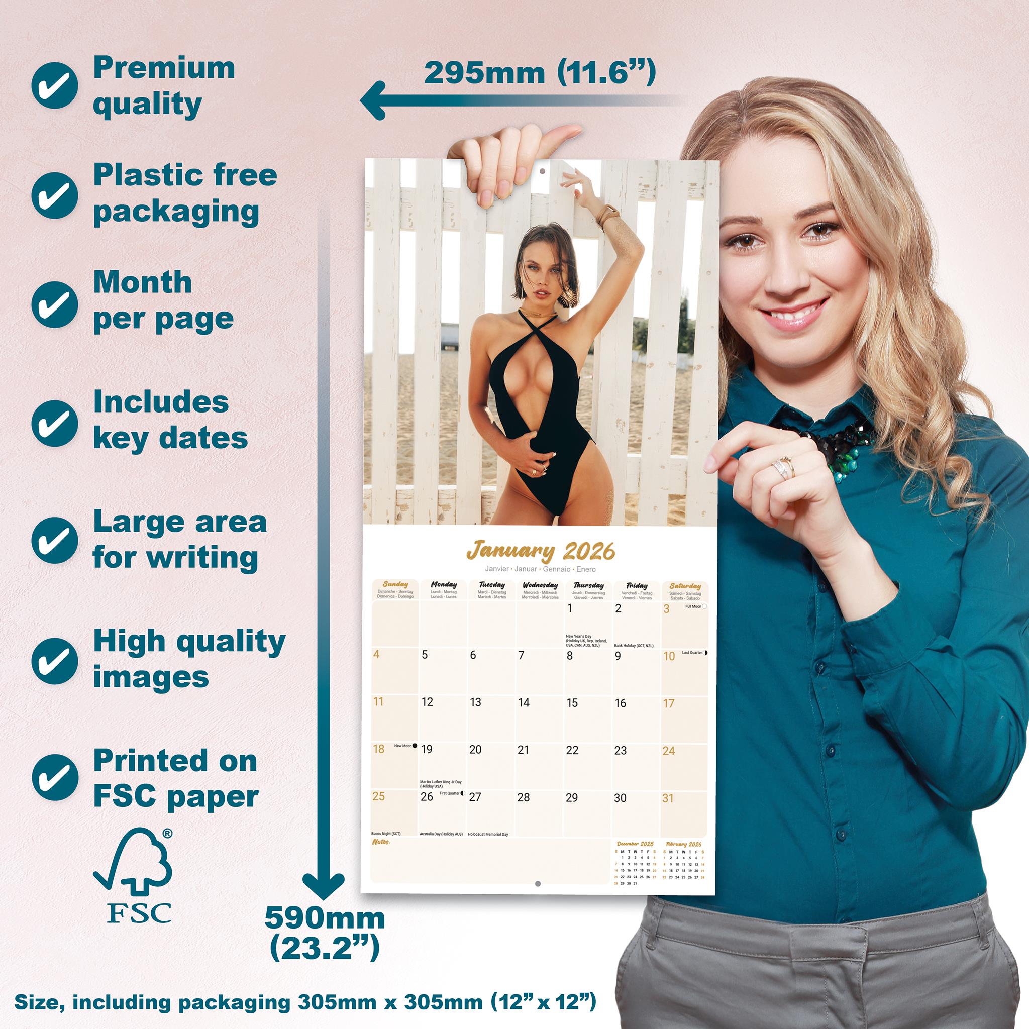 Calendrier mural pour filles 2026