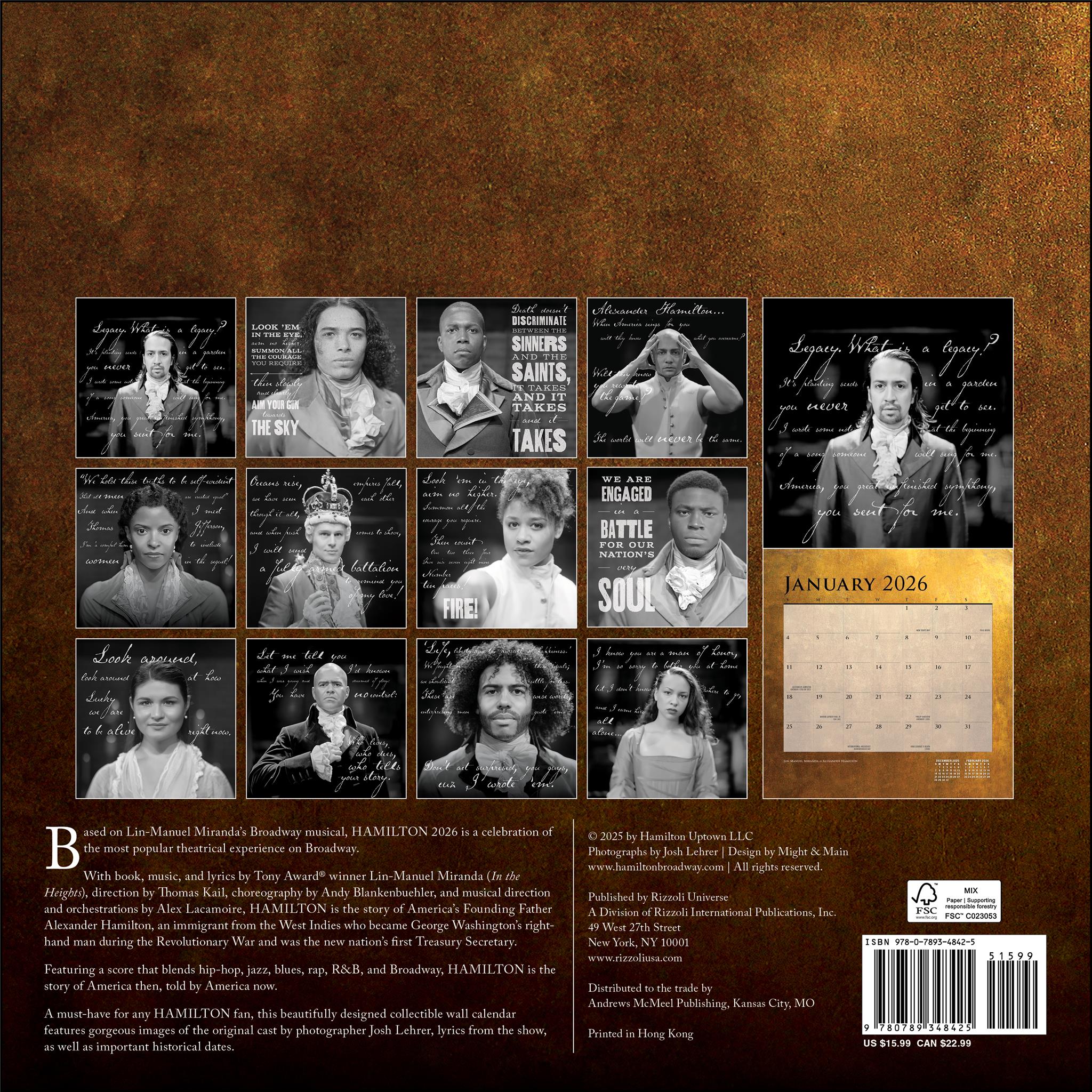 Calendrier mural Hamilton 2026