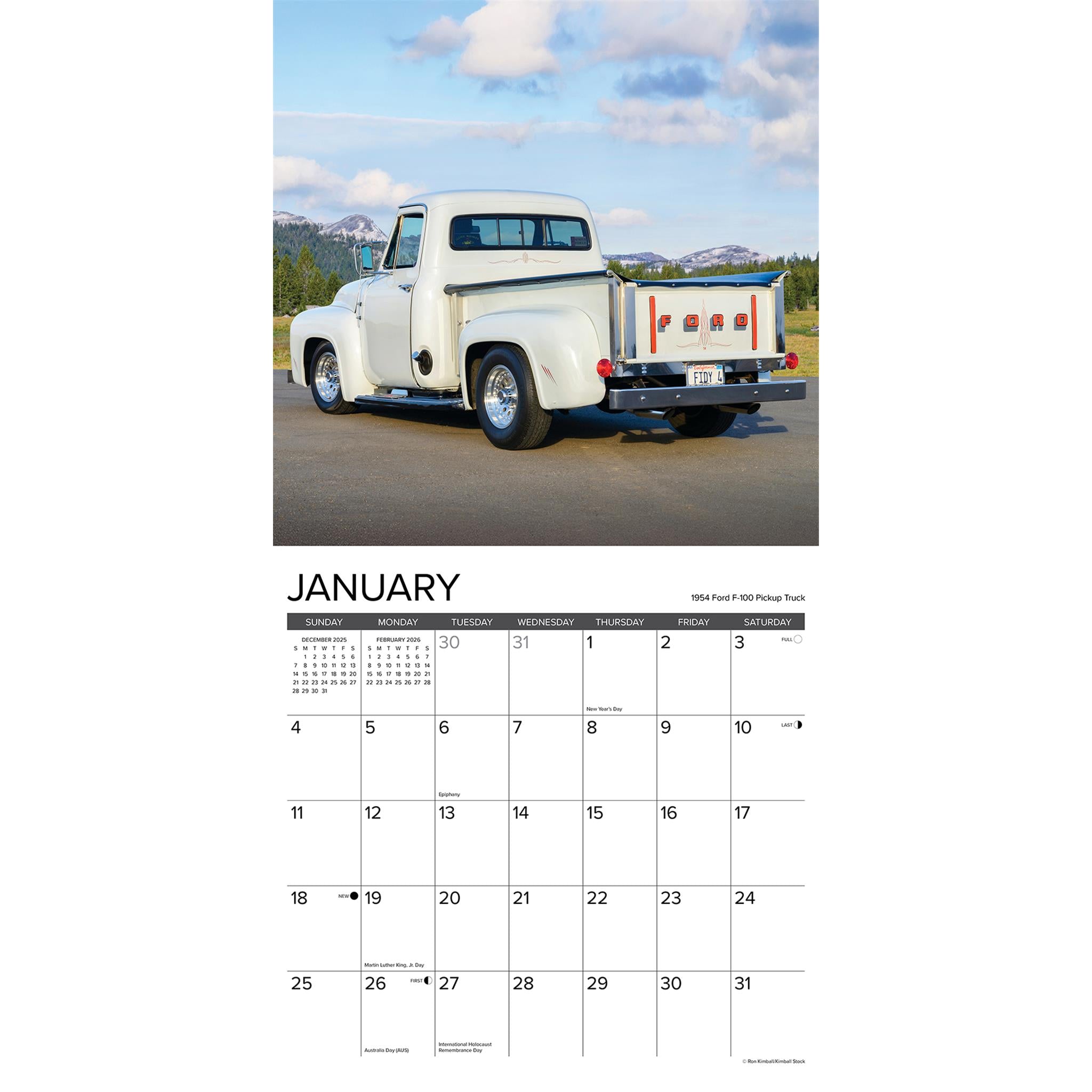 Calendrier mural Classic Pickups 2026 - Disponible uniquement en ligne