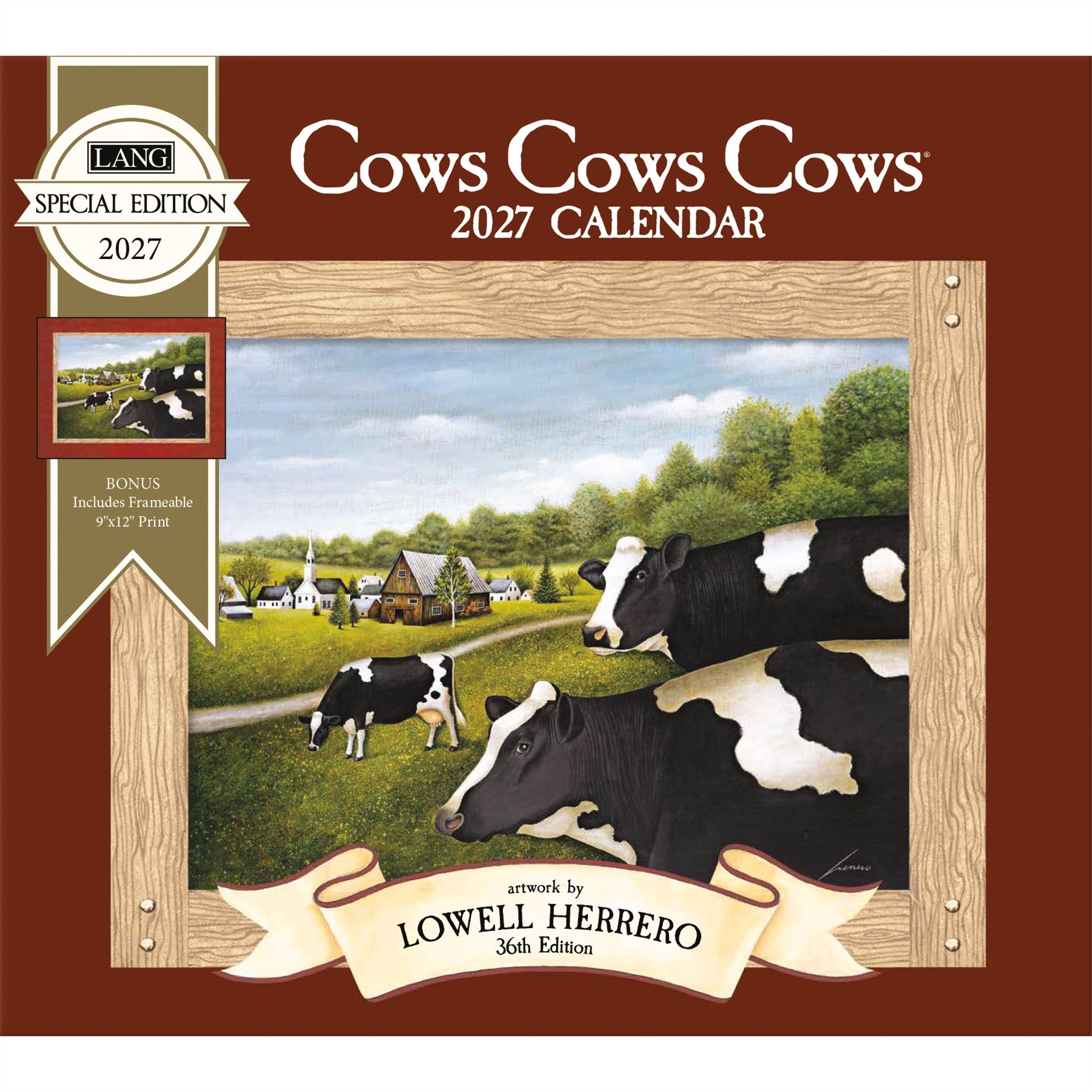 Cows Cows Cows Special Edition with Print 2027 Wall Calendar