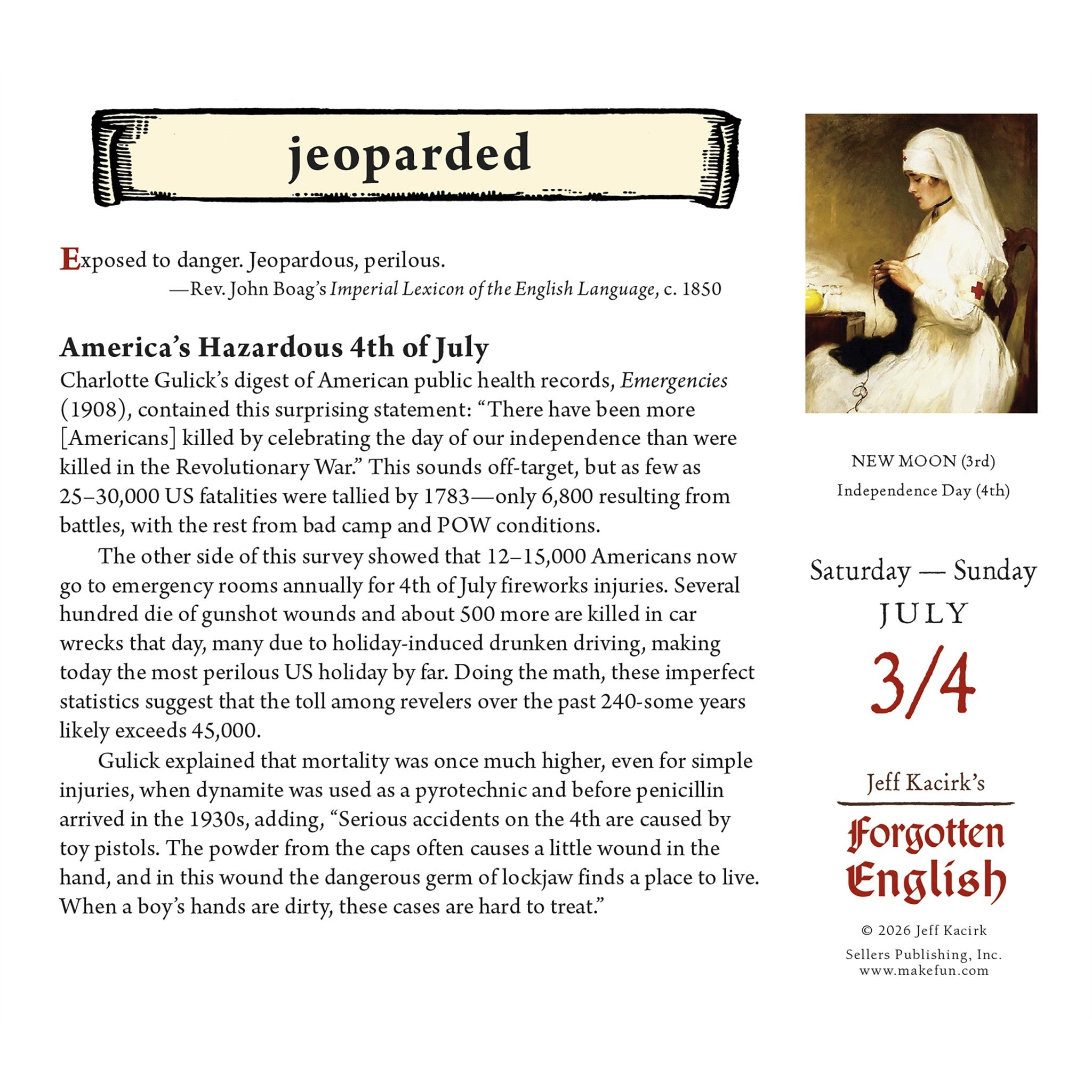 Forgotten English 2027 Box Calendar
