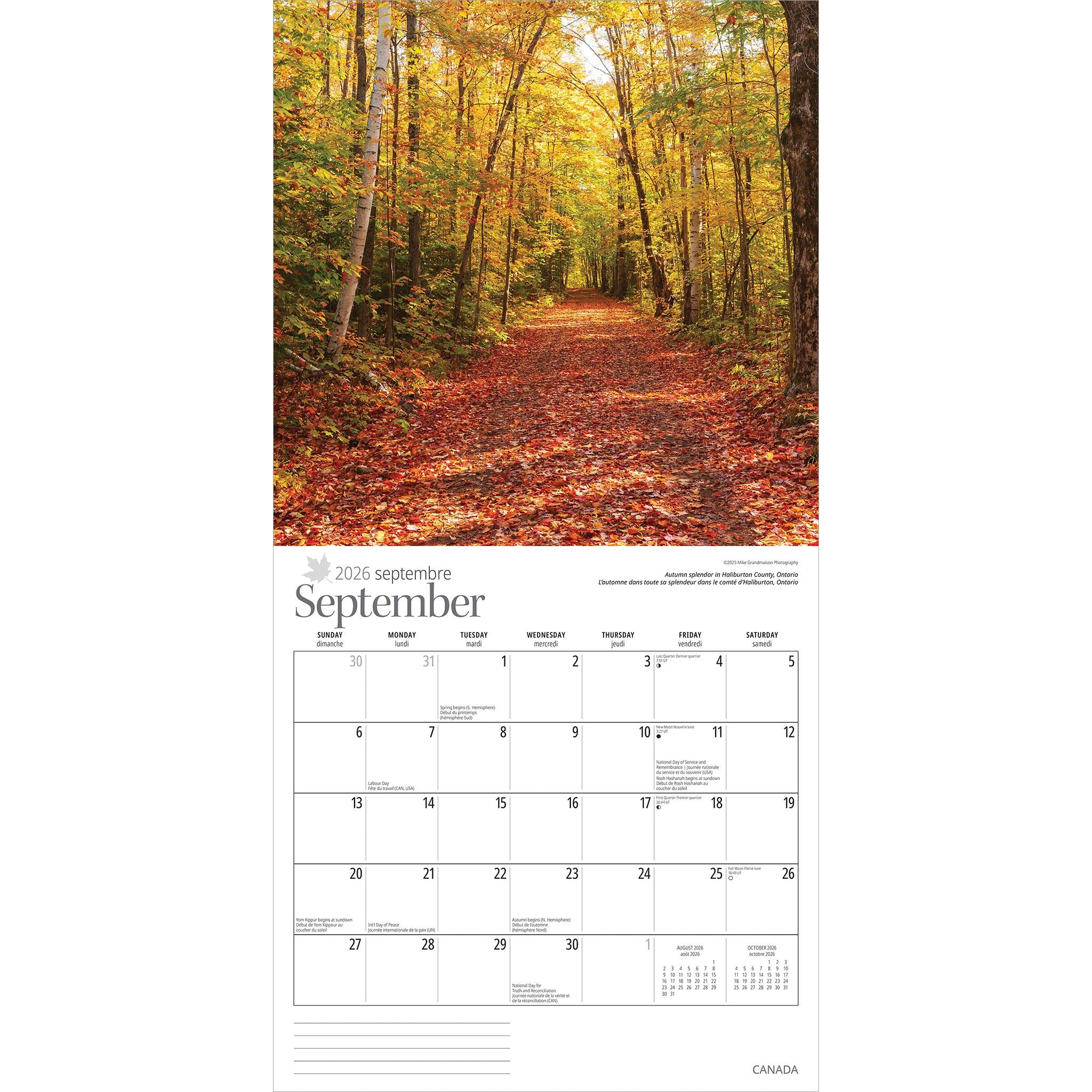 Canada 2026 Wall Calendar - Online Only