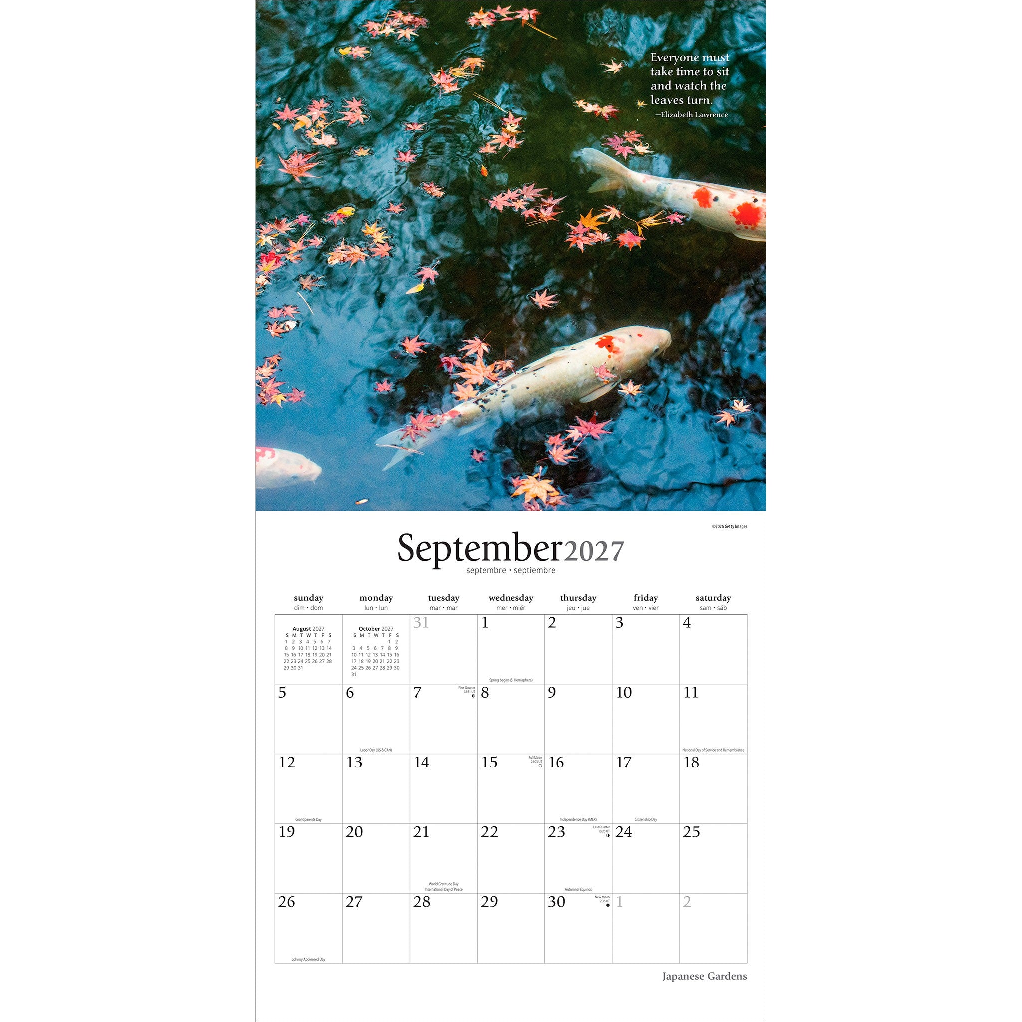 Japanese Gardens 2027 Wall Calendar