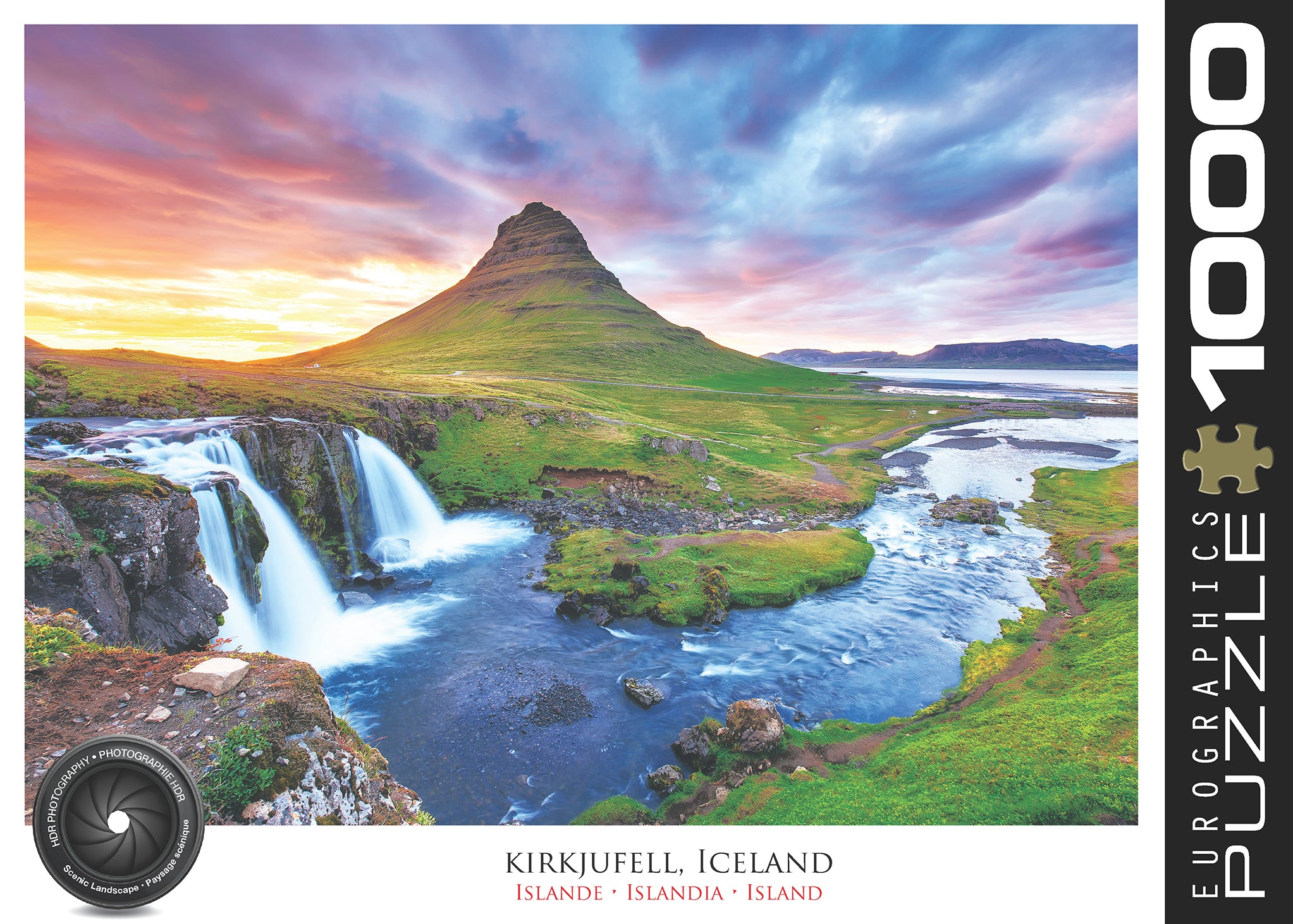 Puzzle de 1000 pièces représentant la montagne Kirkjufell en Islande