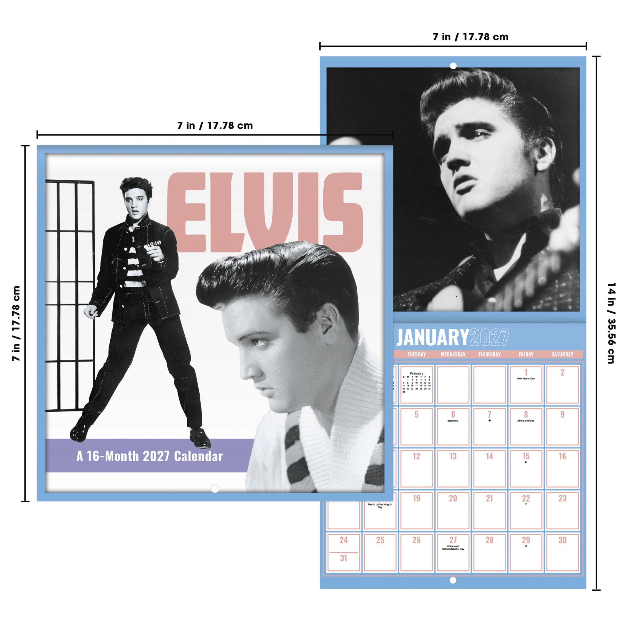 Mini calendrier Elvis Presley 2027