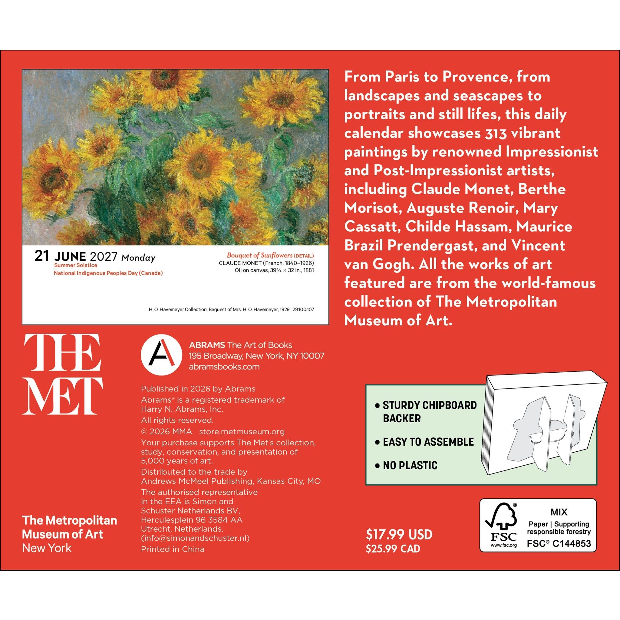 Impressionism and Post-Impressionism 2027 Box Calendar - Online Only