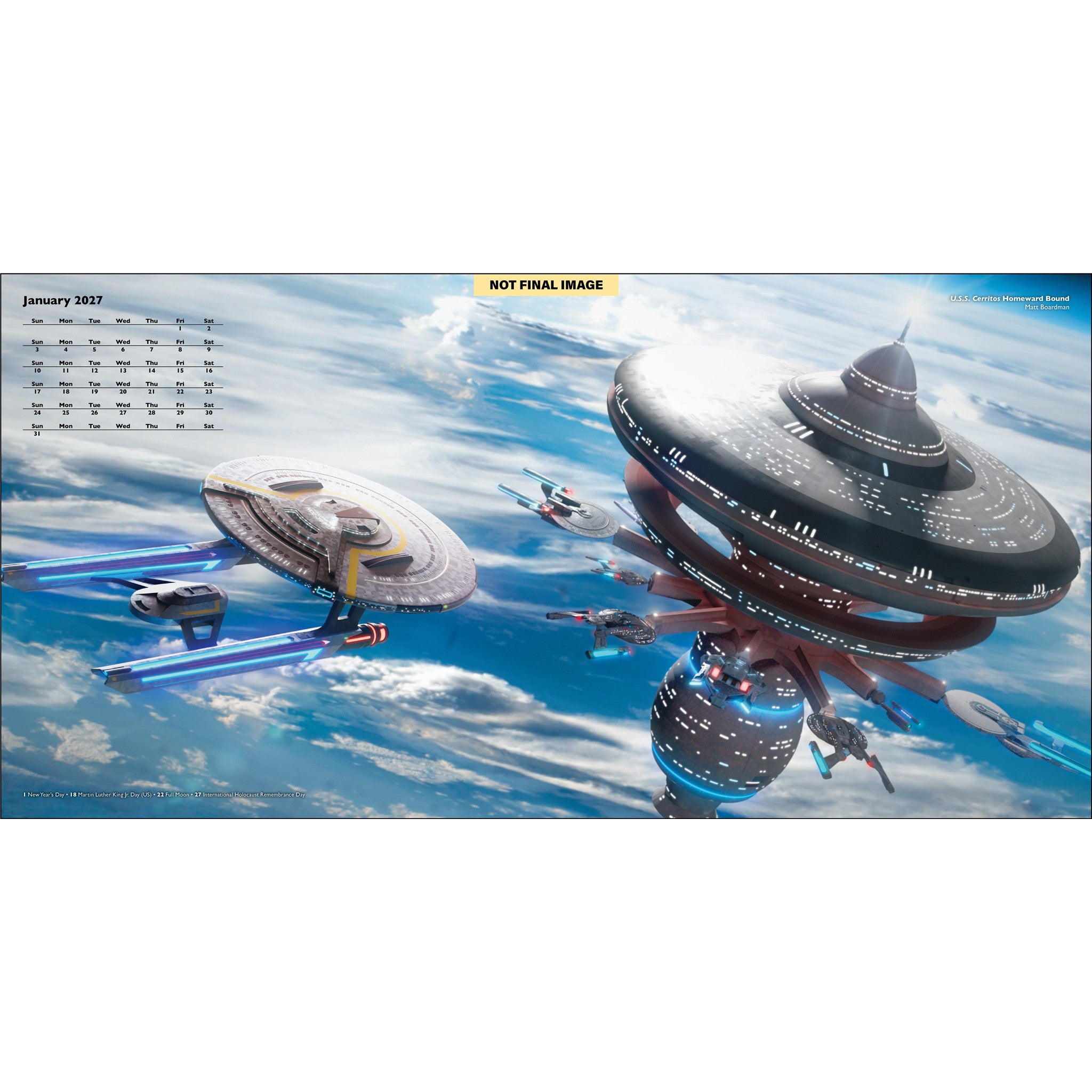 Calendrier mural Star Trek Vaisseaux de la ligne 2027