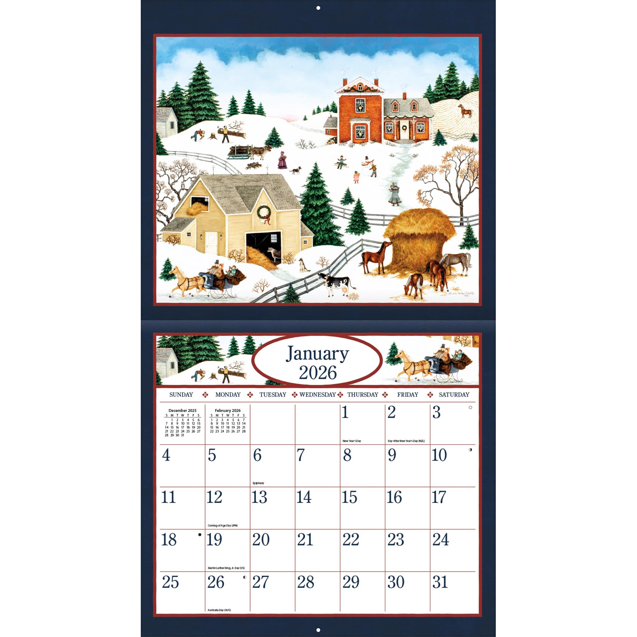 Calendrier mural Linda Nelson Stocks édition spéciale 2026 avec impression