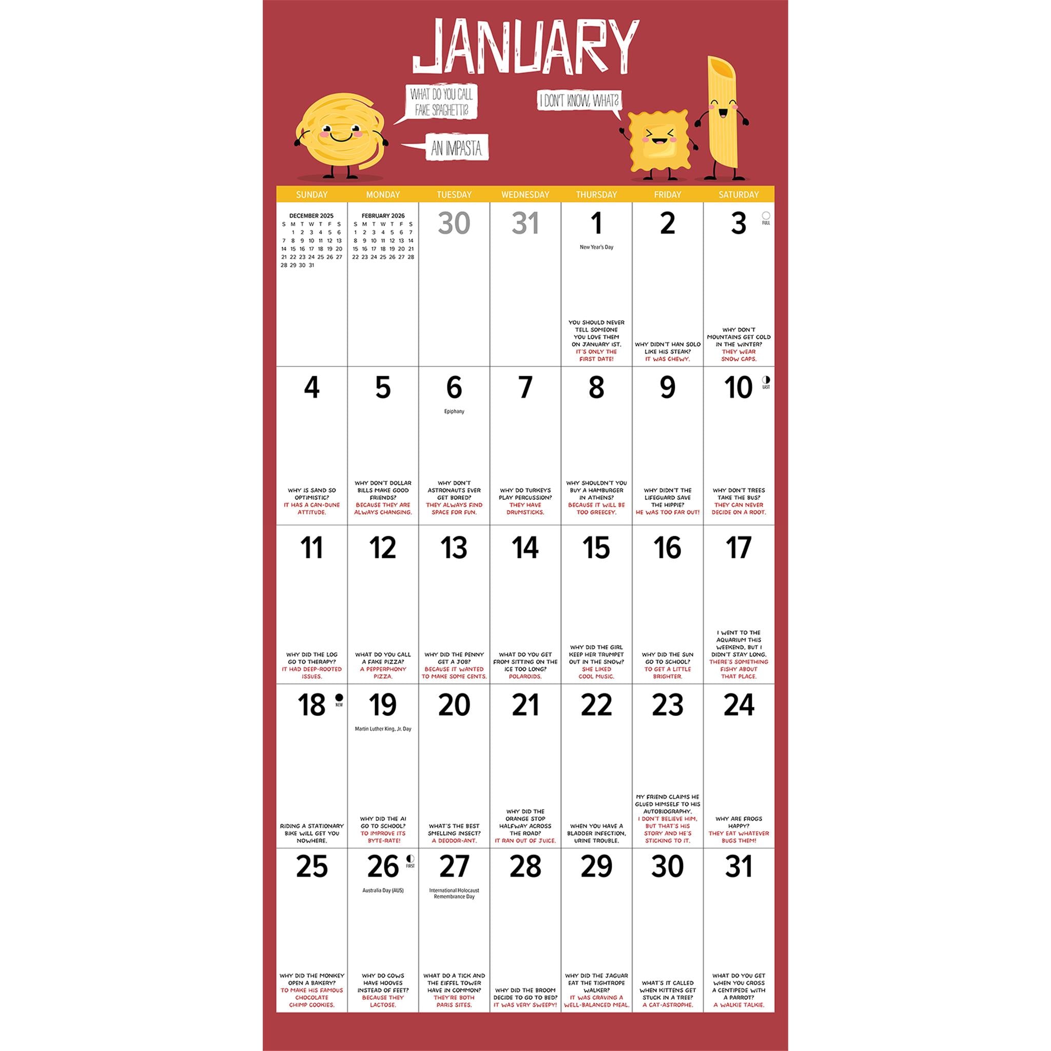 Calendrier mural des blagues de papa nulles 2026