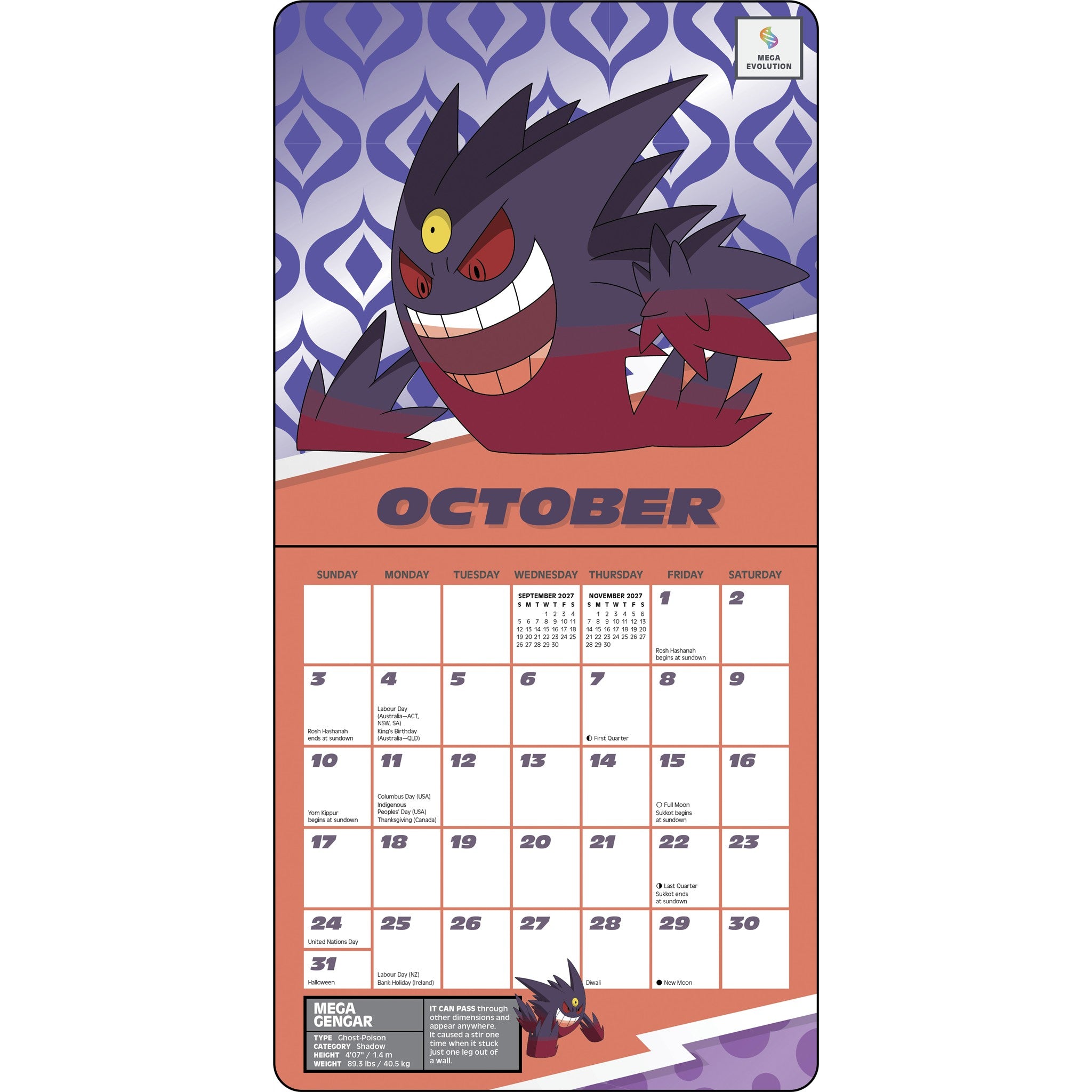 Pokémon 2027 Mini Calendar