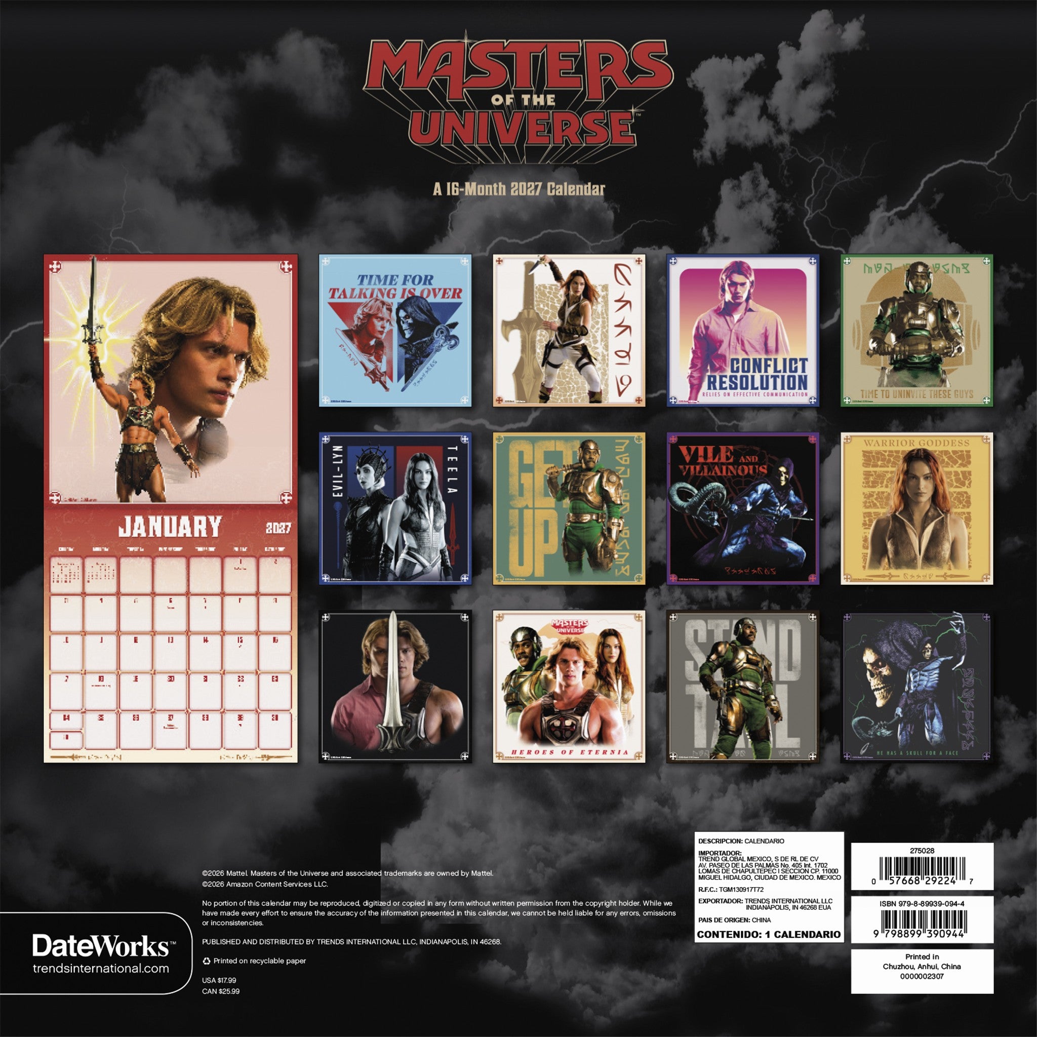 Masters of the Universe Movie 2027 Wall Calendar