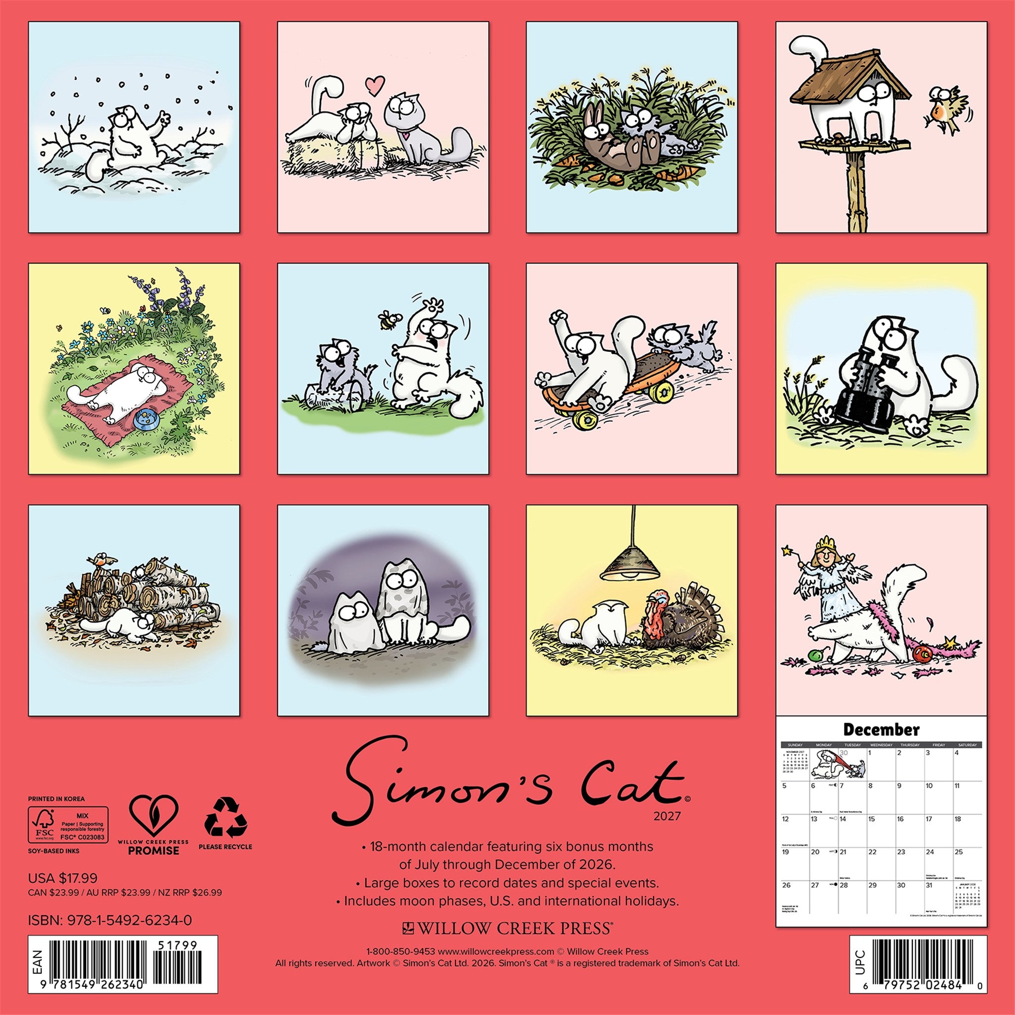 Simon's Cat 2027 Wall Calendar - Online Only