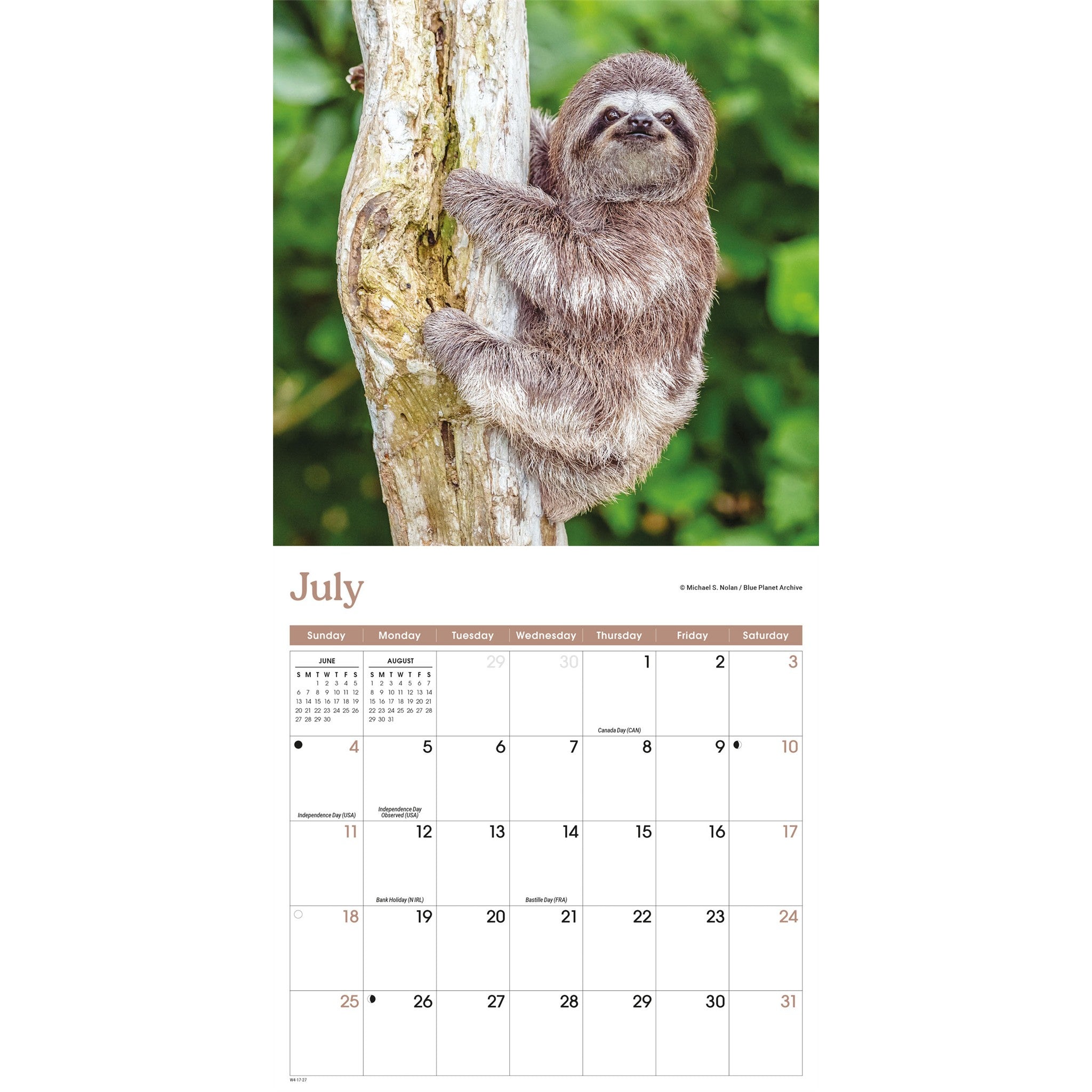 Mini calendrier Paresseux 2027