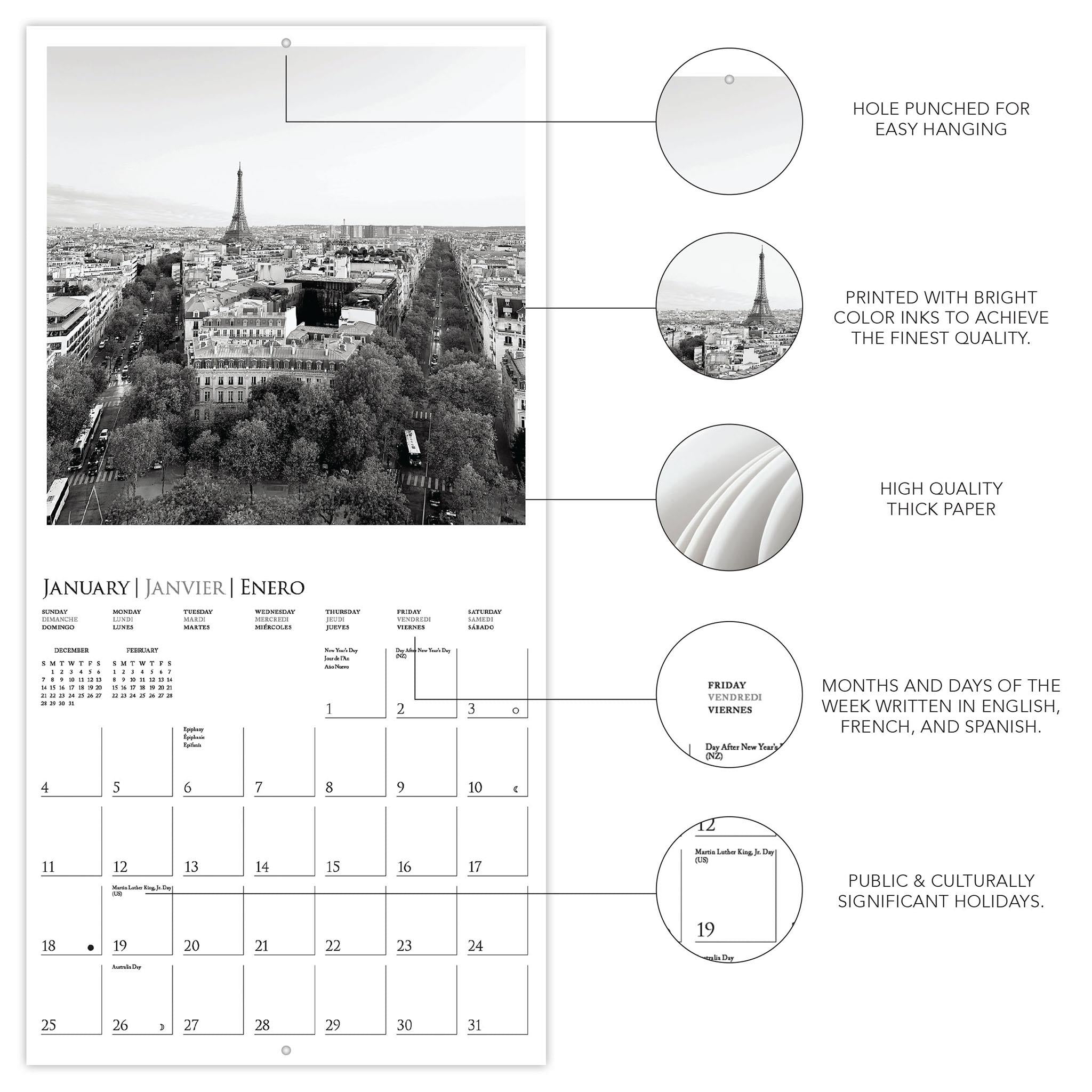 Paris 2026 Wall Calendar - Online Only