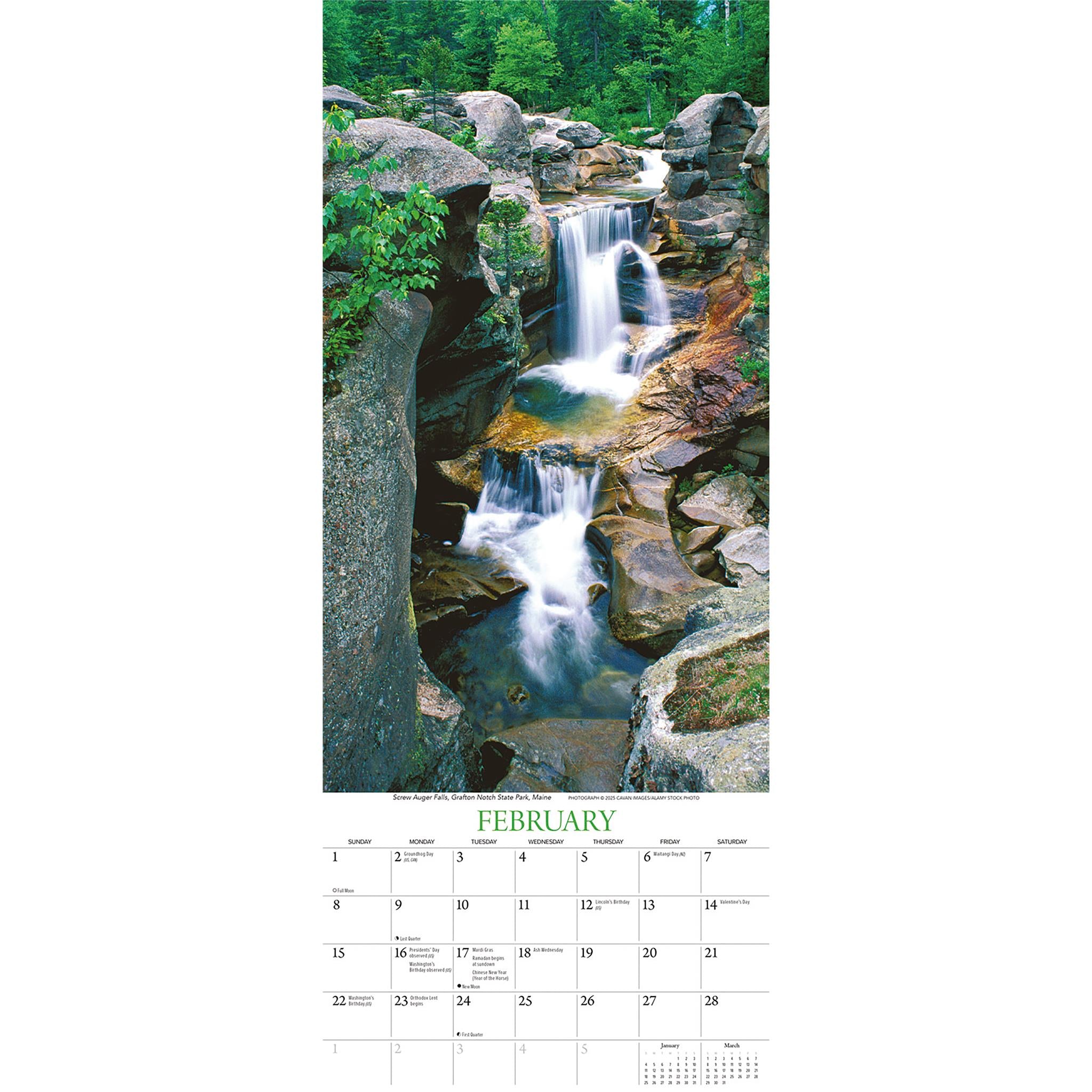 Calendrier des affiches Falling Waters 2026