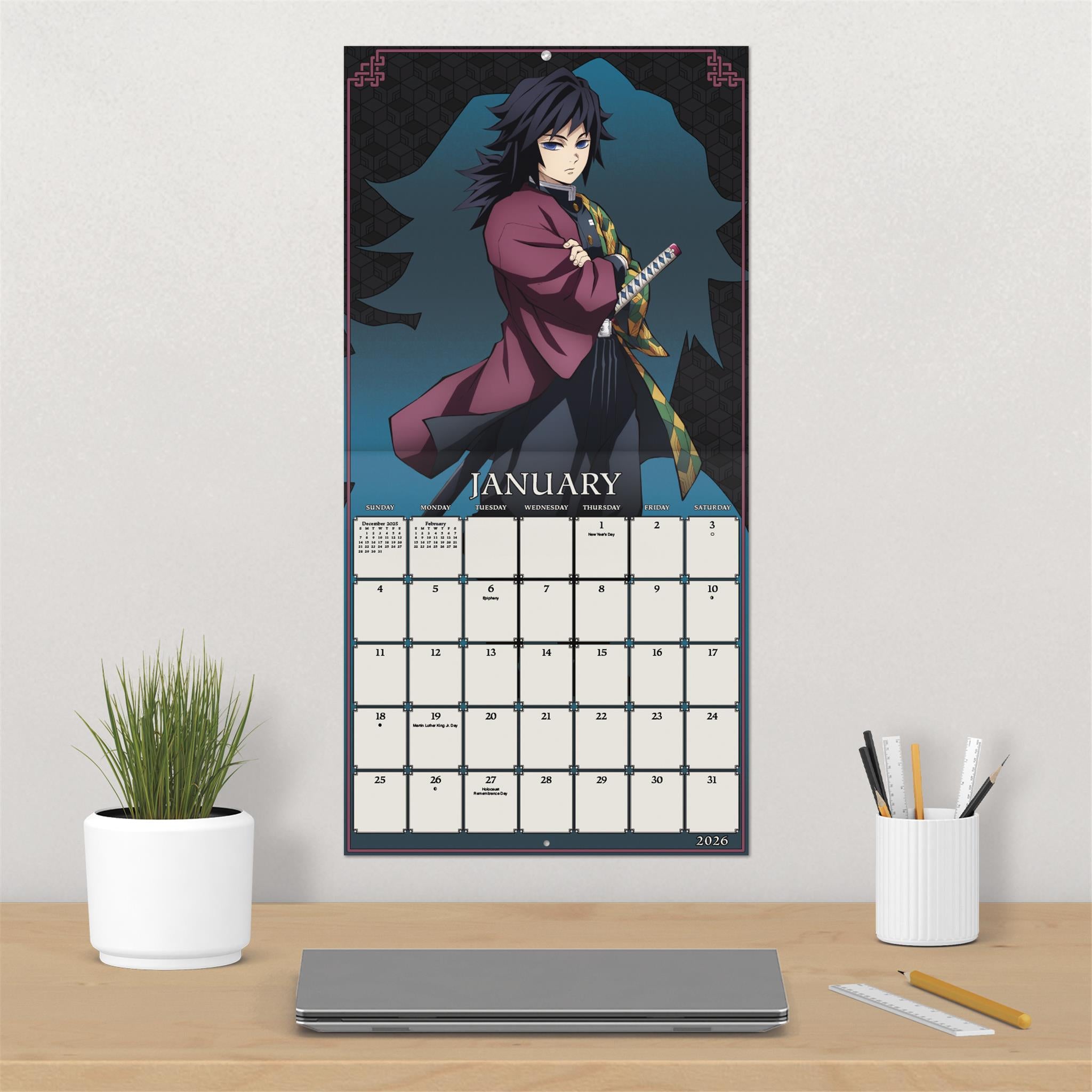 Demon Slayer Kimetsu No Yaiba 2026 Wall Calendar
