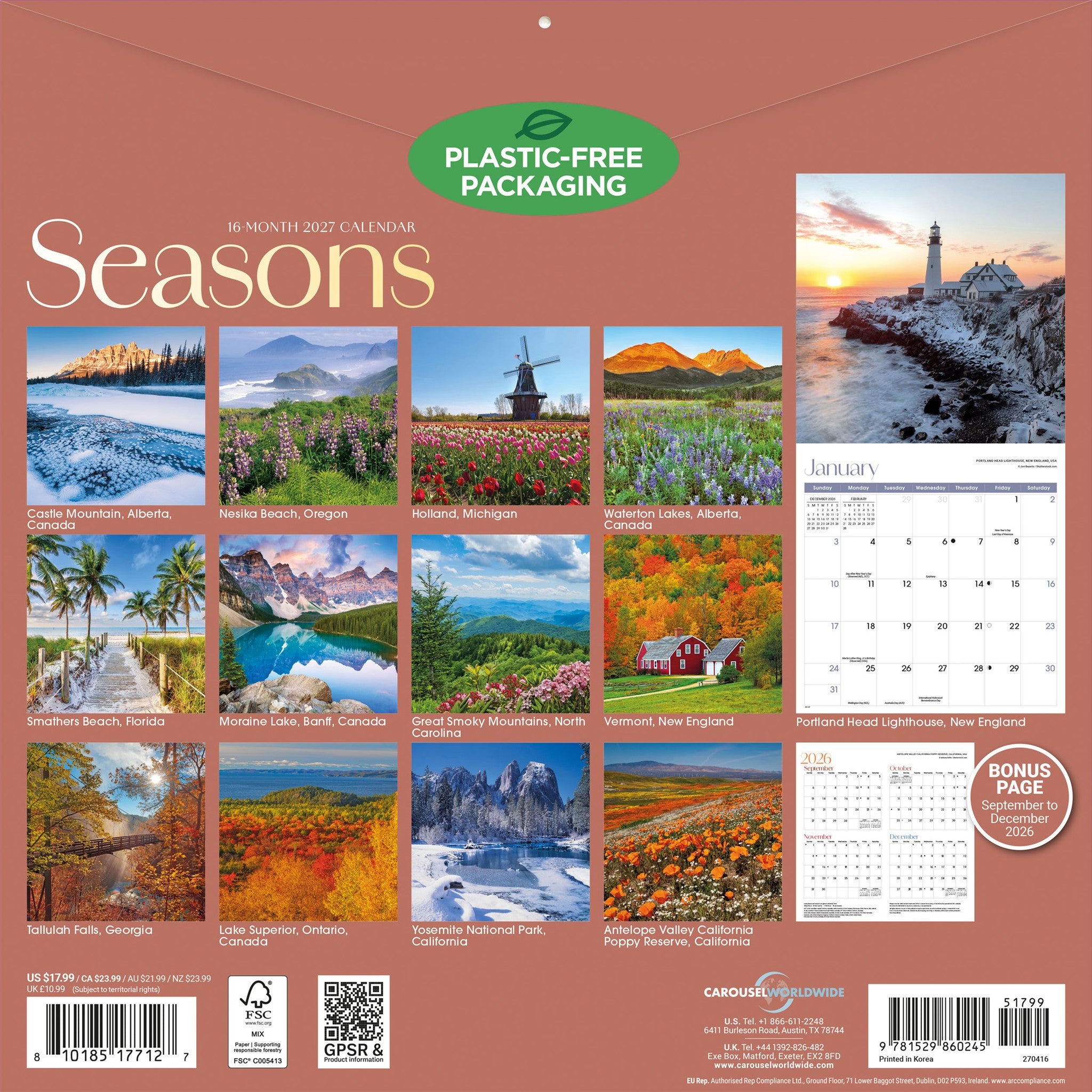 Calendrier mural Saisons 2027