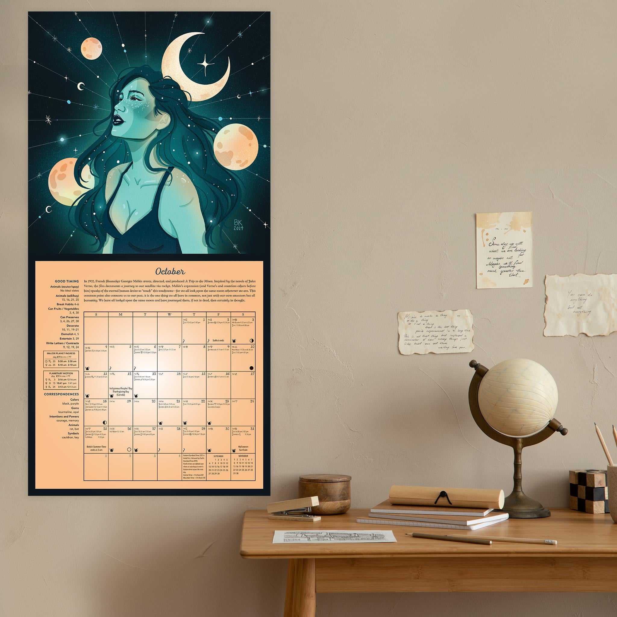 Calendrier mural Lune magique 2026