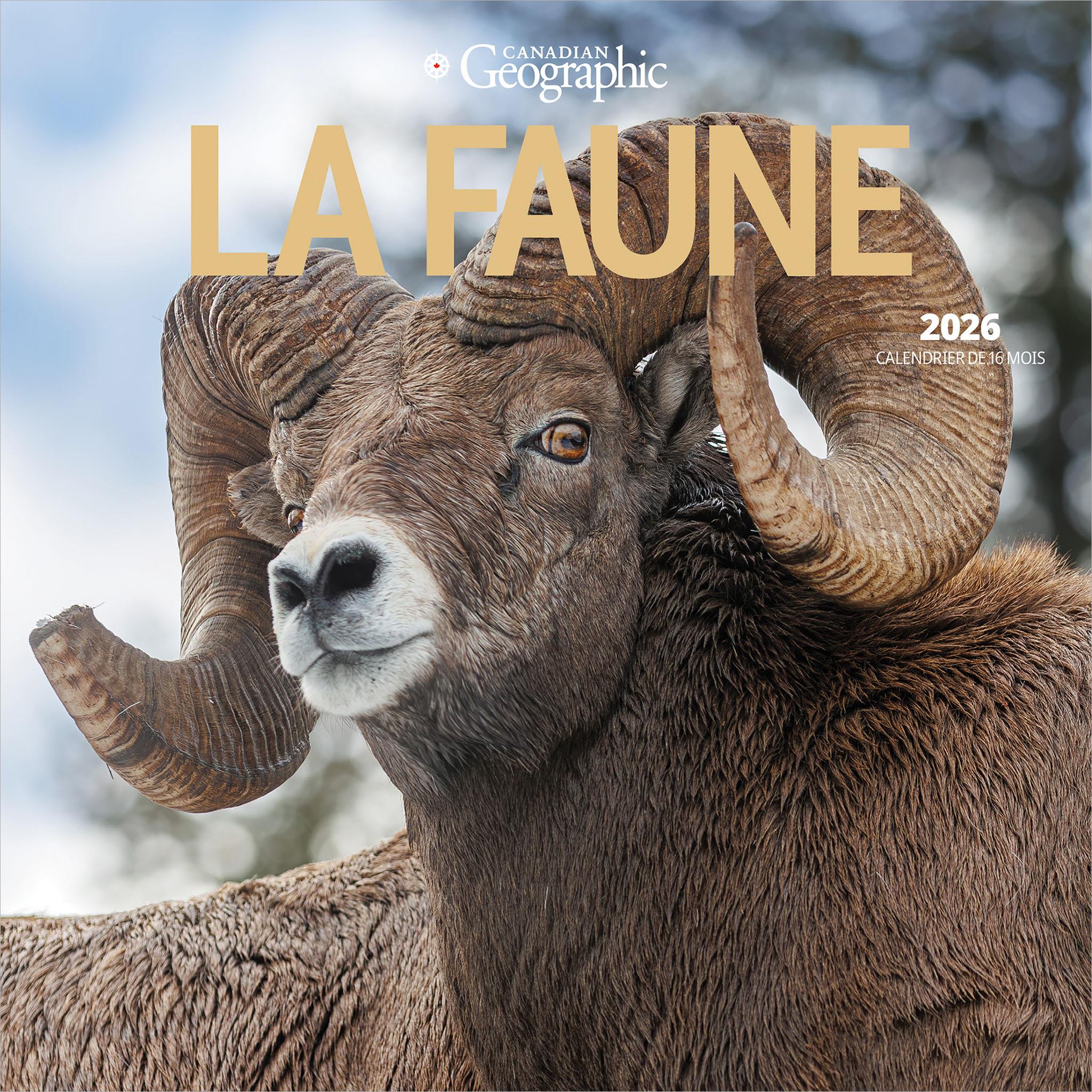 Calendrier miniature La Faune 2026 de Canadian Geographic (en français)