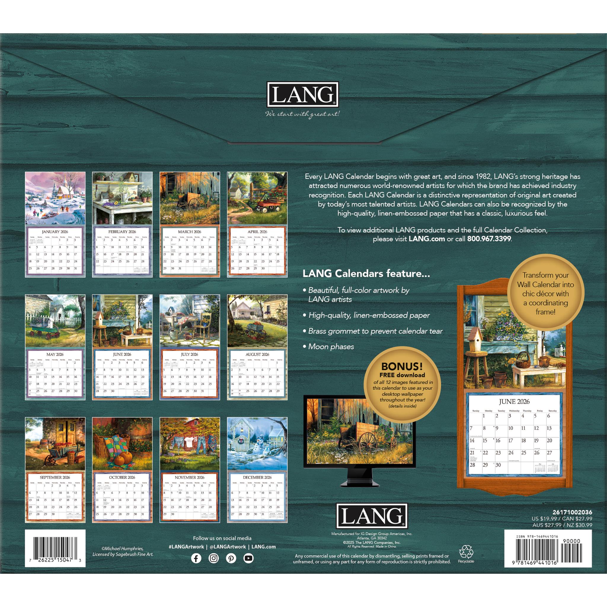 Simple Country 2026 Special Edition Wall Calendar with Print