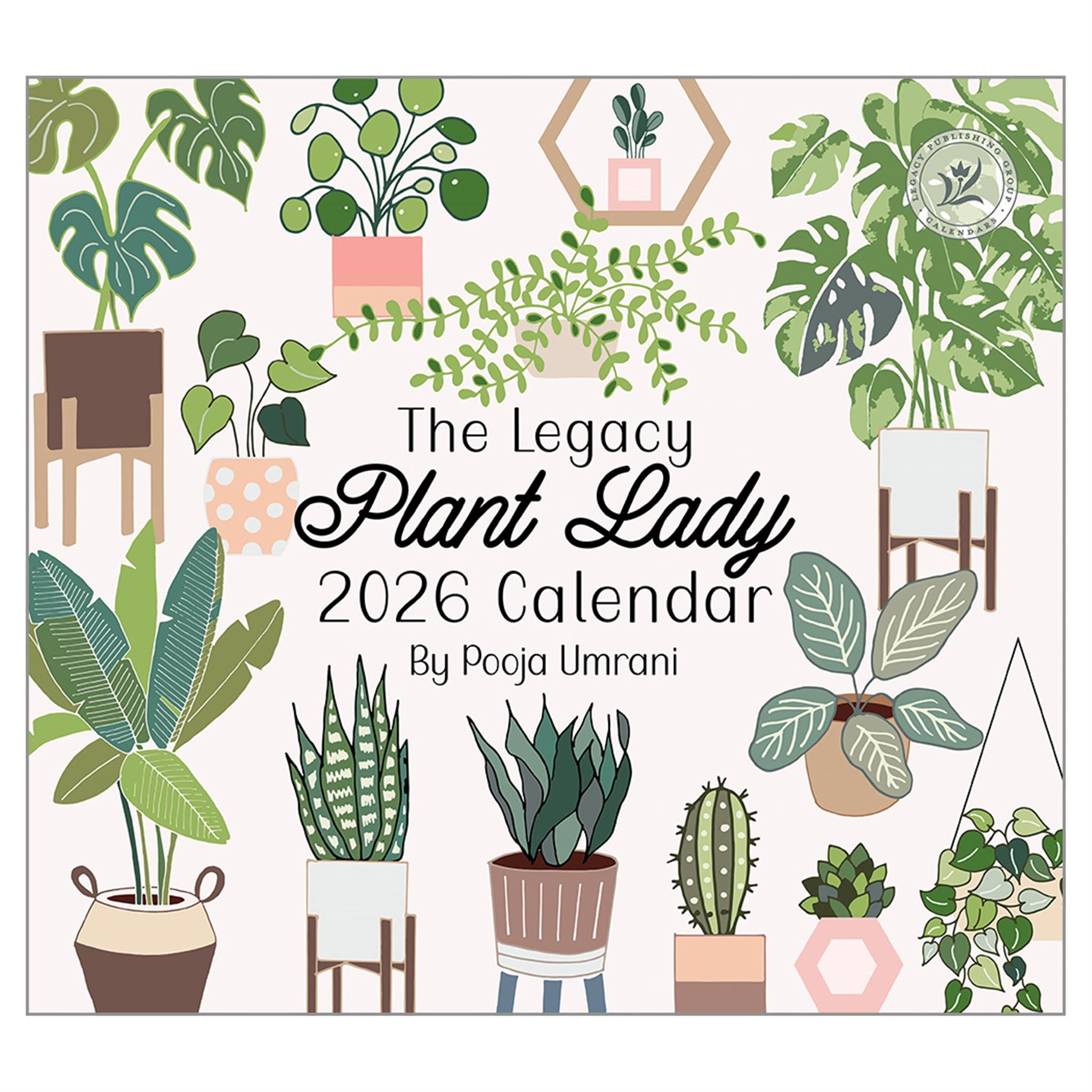 Calendrier mural de luxe Plant Lady 2026 - Disponible uniquement en ligne