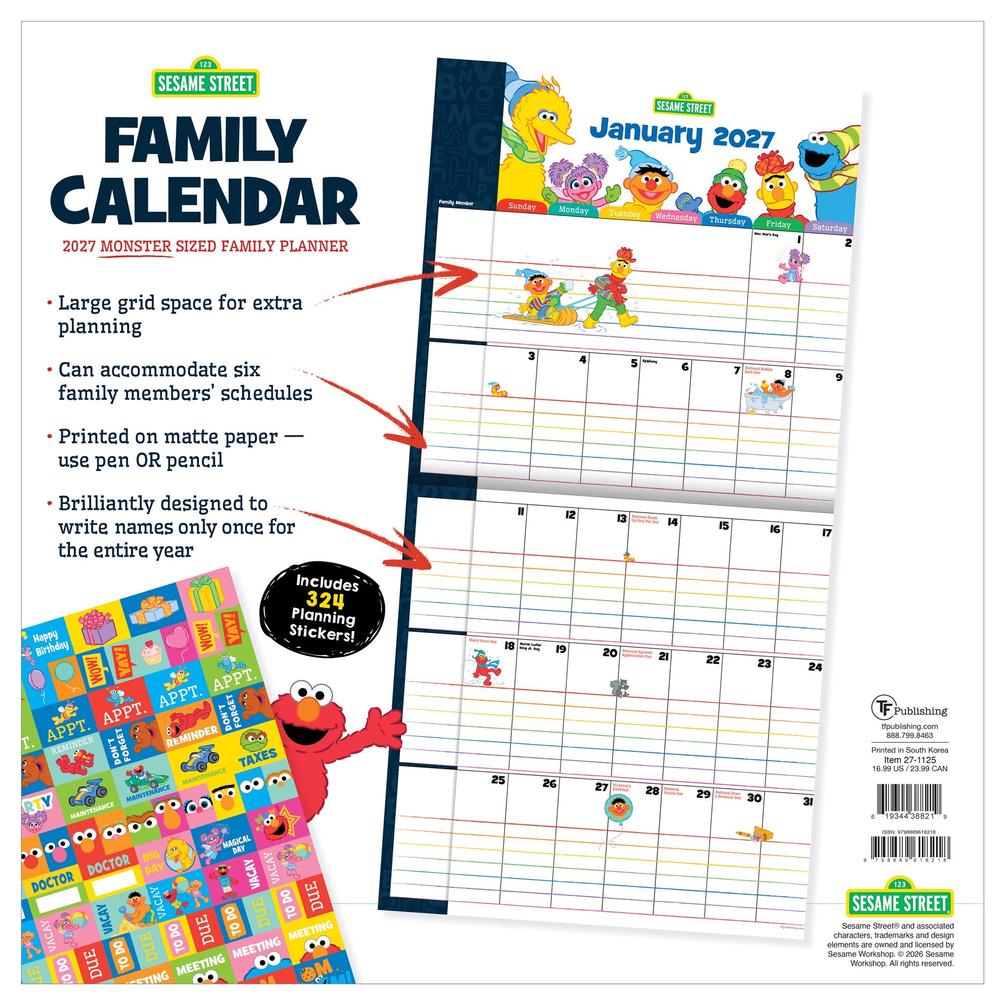 Sesame Street 2027 Wall Calendar - Online Only