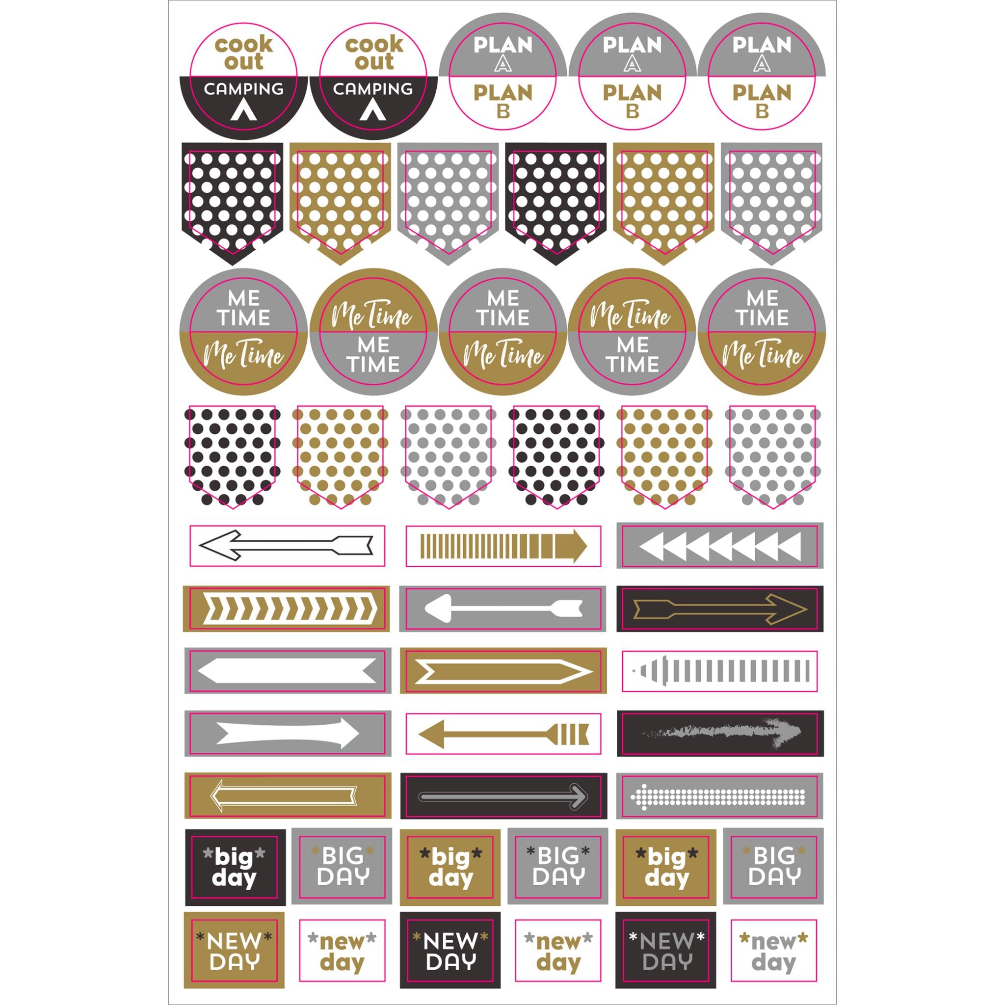 Black and Gold Essentials Planner Stickers - Online Only