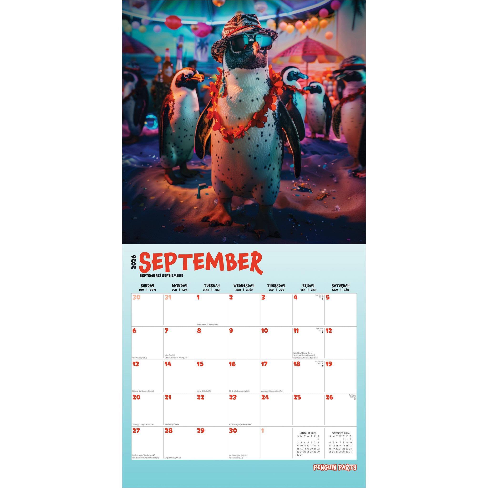 Calendrier mural Penguin Party 2026