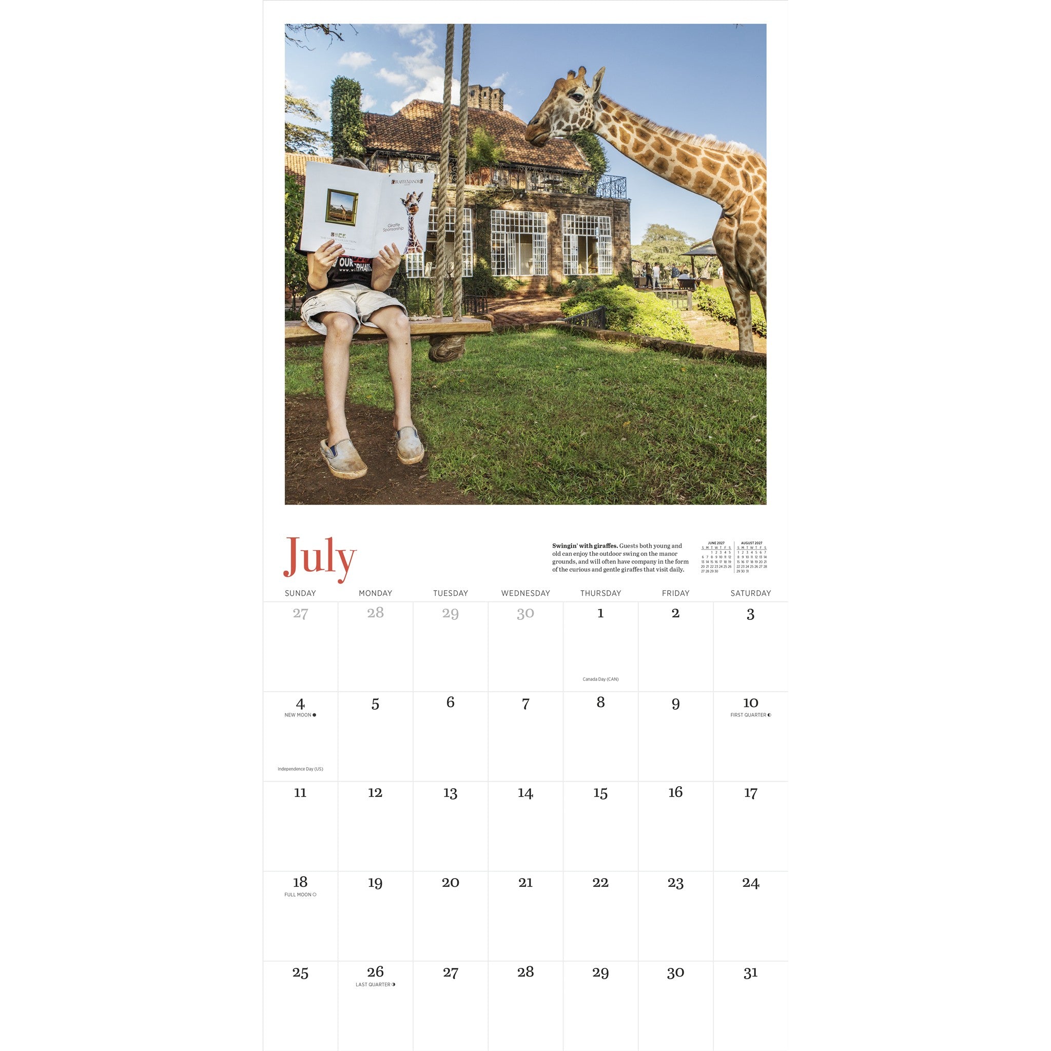 Giraffe Manor 2027 Wall Calendar - Online Only