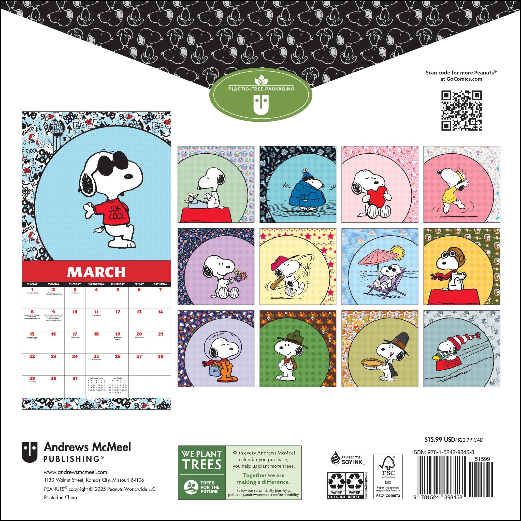 Peanuts® : Calendrier mural Snoopy 2026