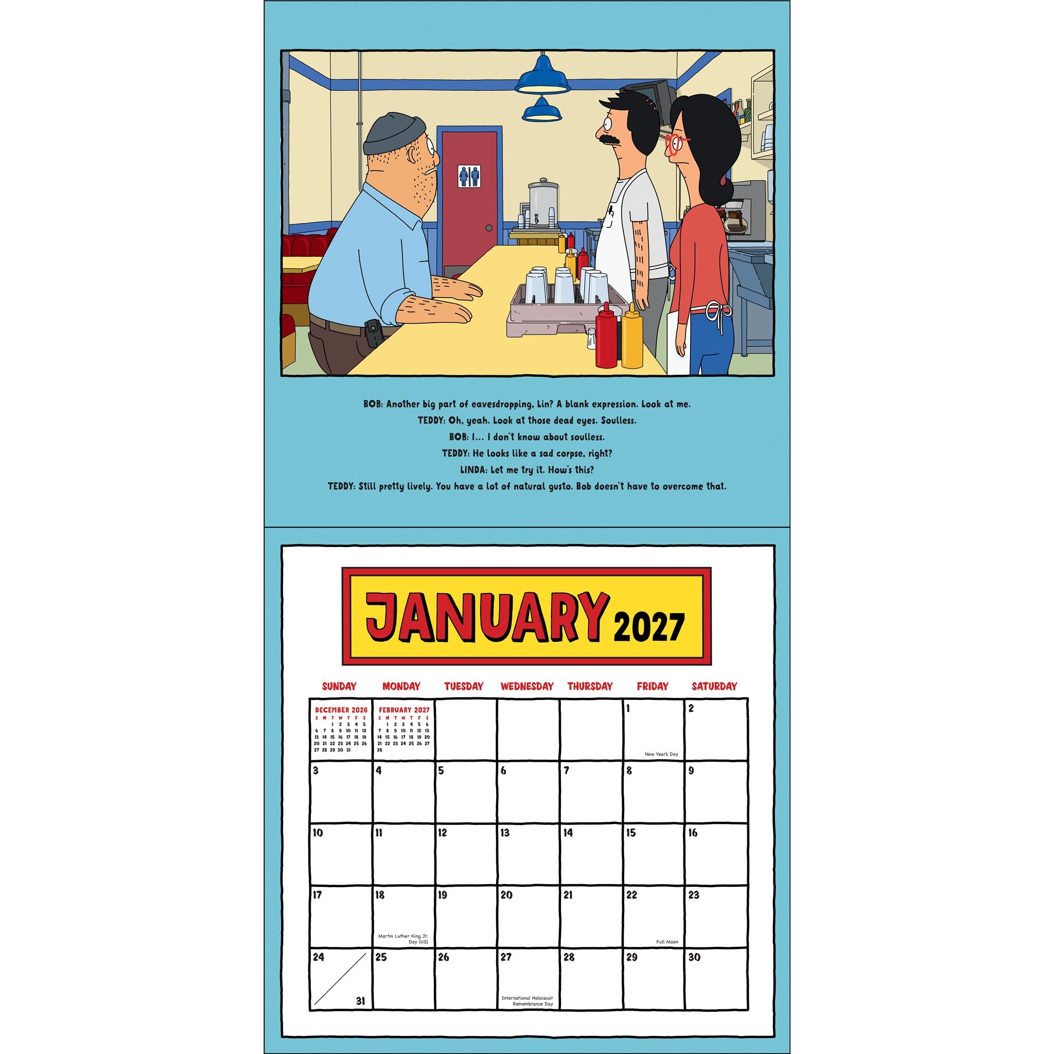 Bob's Burgers 2027 Wall Calendar
