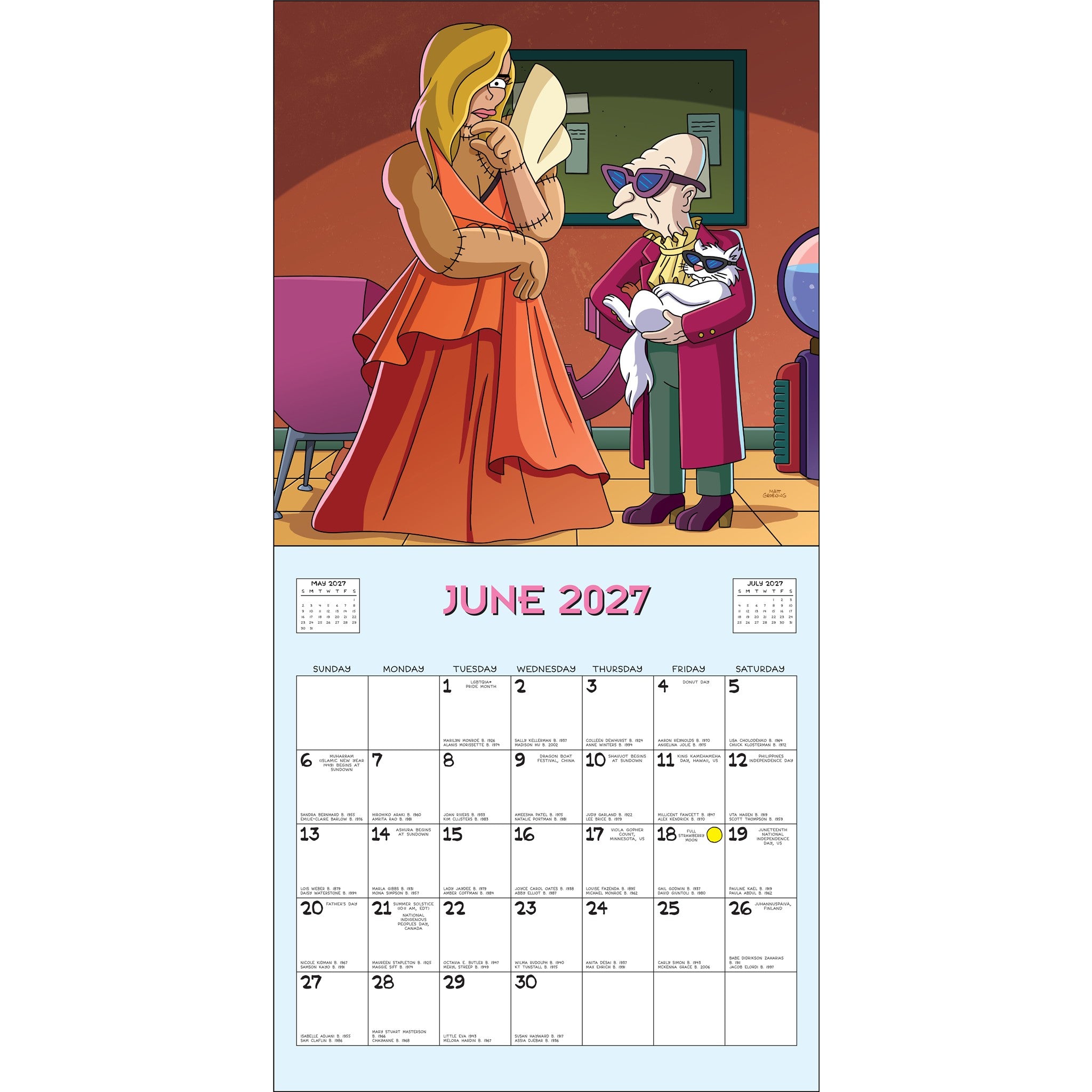 Calendrier mural Futurama 2027