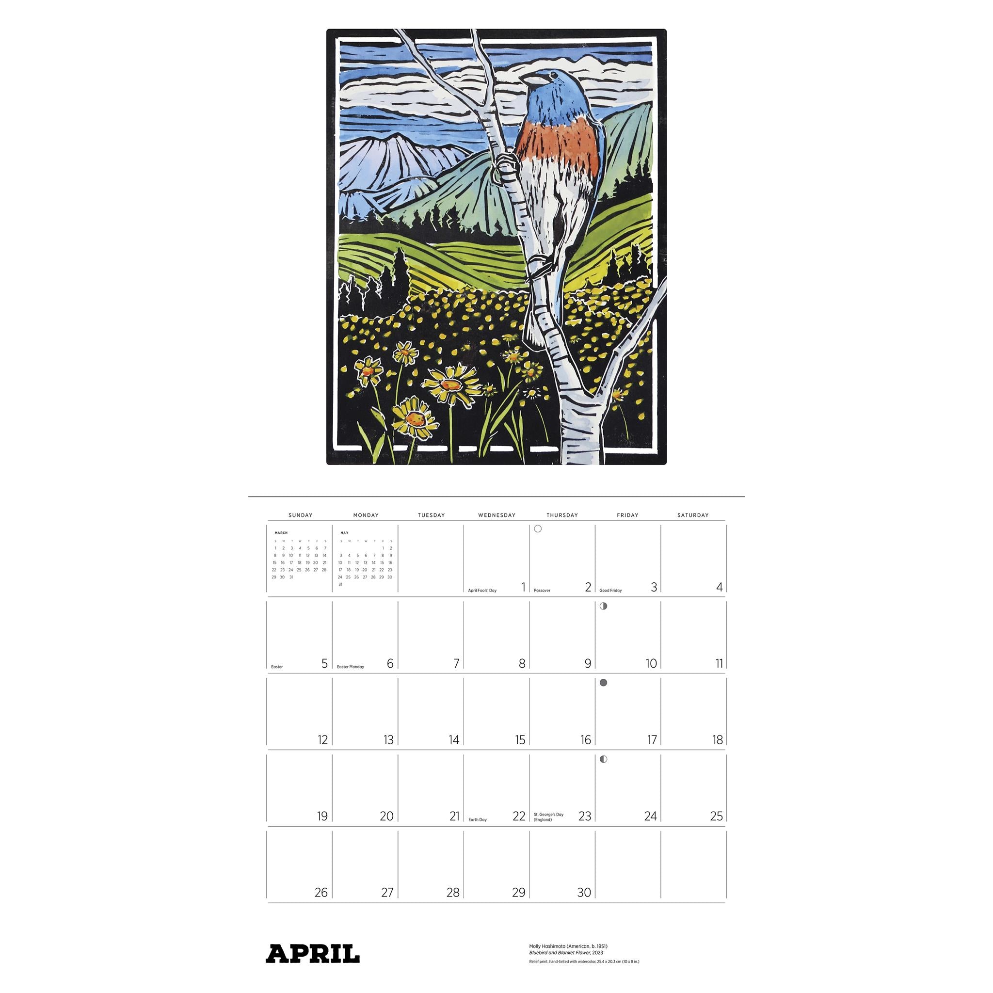 Calendrier mural Molly Hashimoto Oiseaux 2026