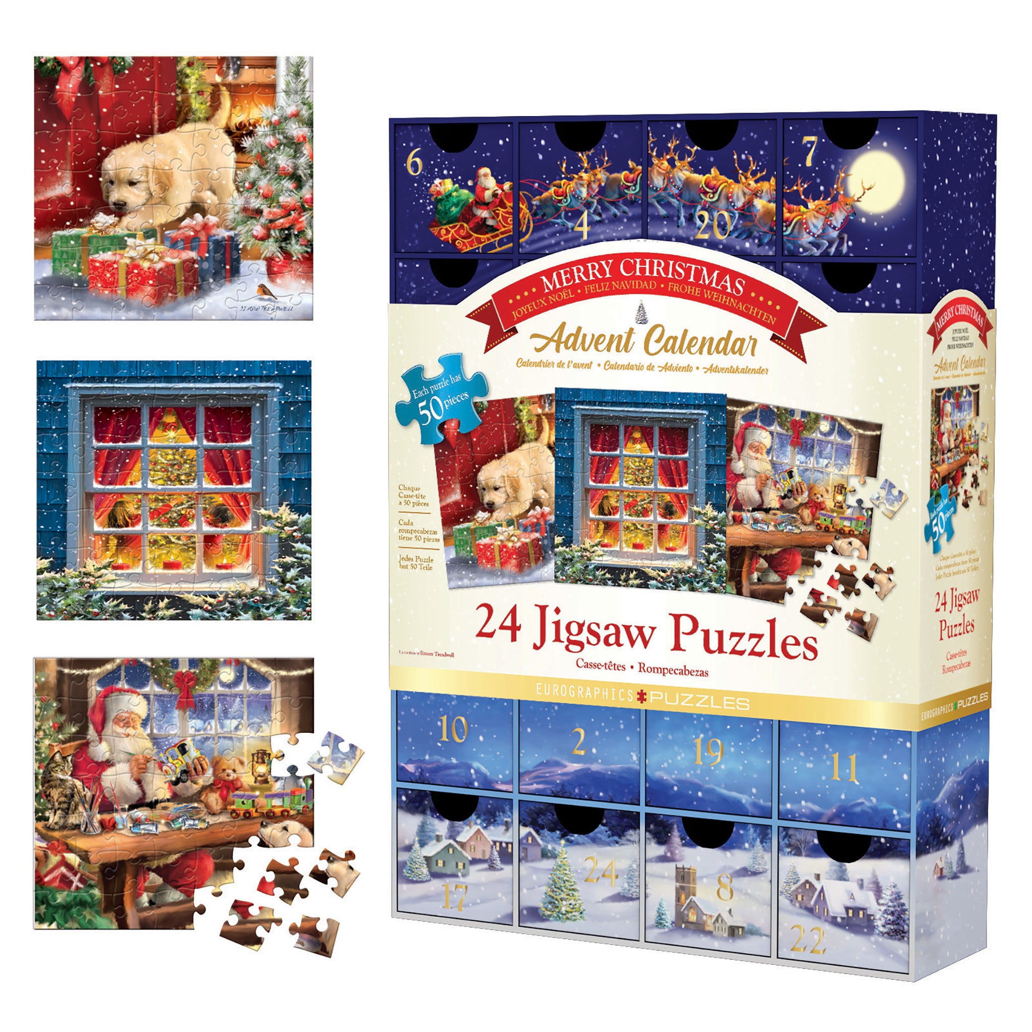 Calendrier de l'Avent 24 Puzzles classiques Treadwell S 1200 pièces au total