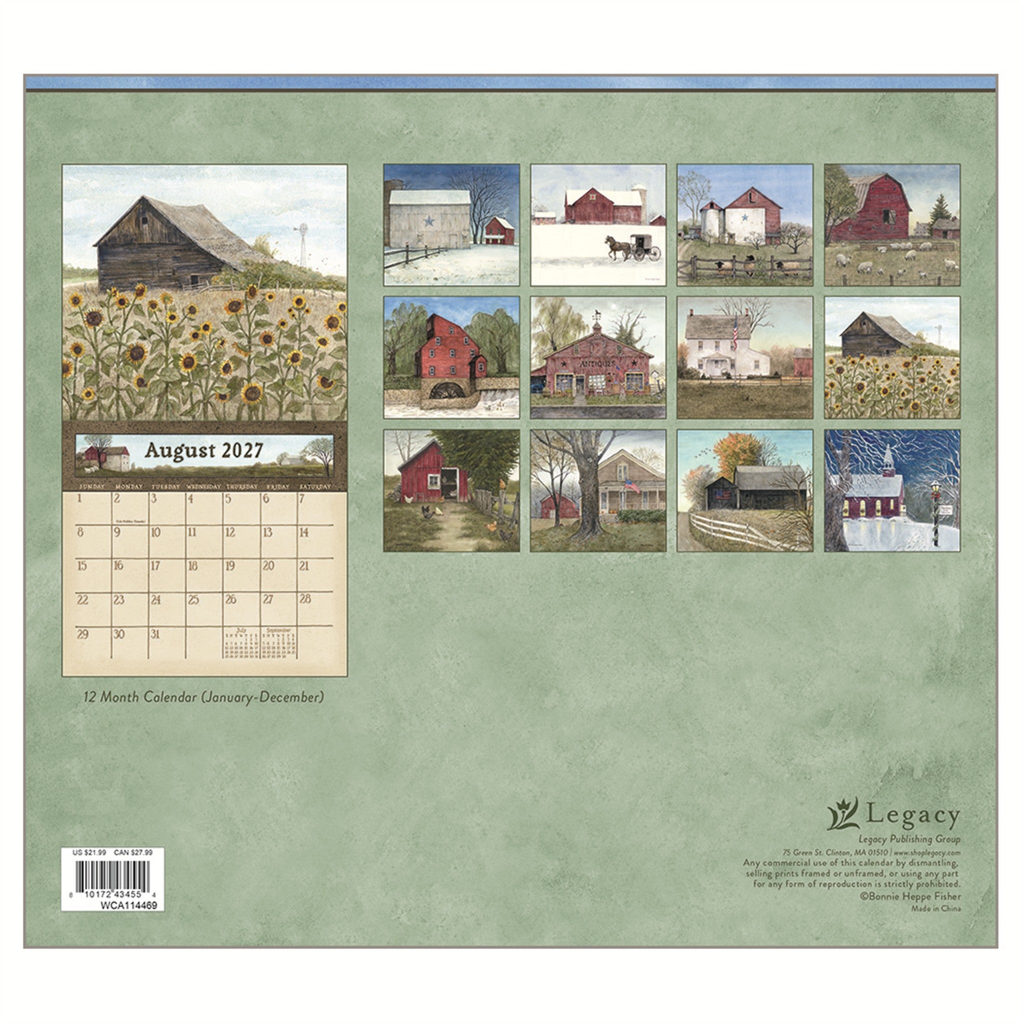 Calendrier mural Chemin de campagne 2027