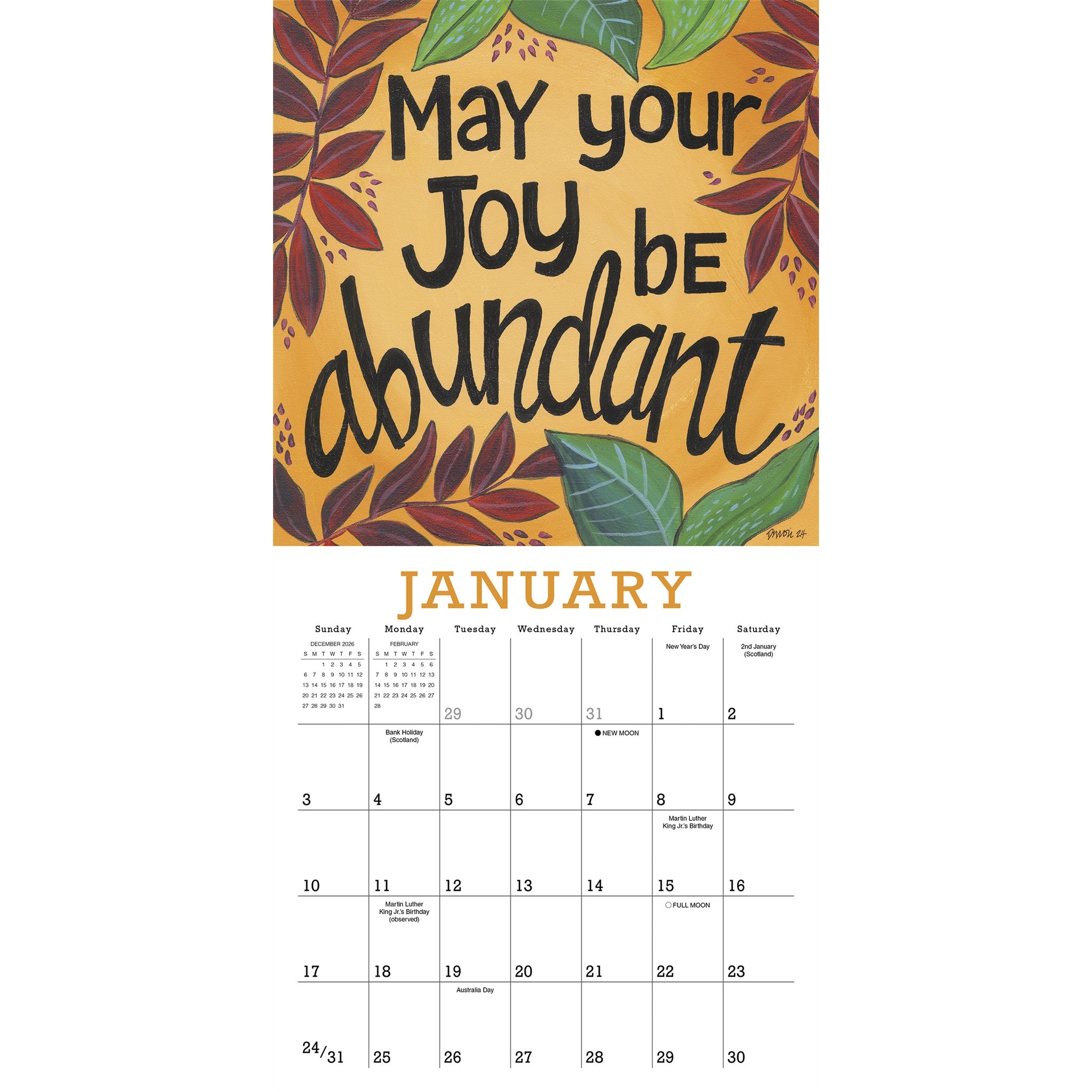 A Year of Hope and Inspiration 2027 Mini Calendar
