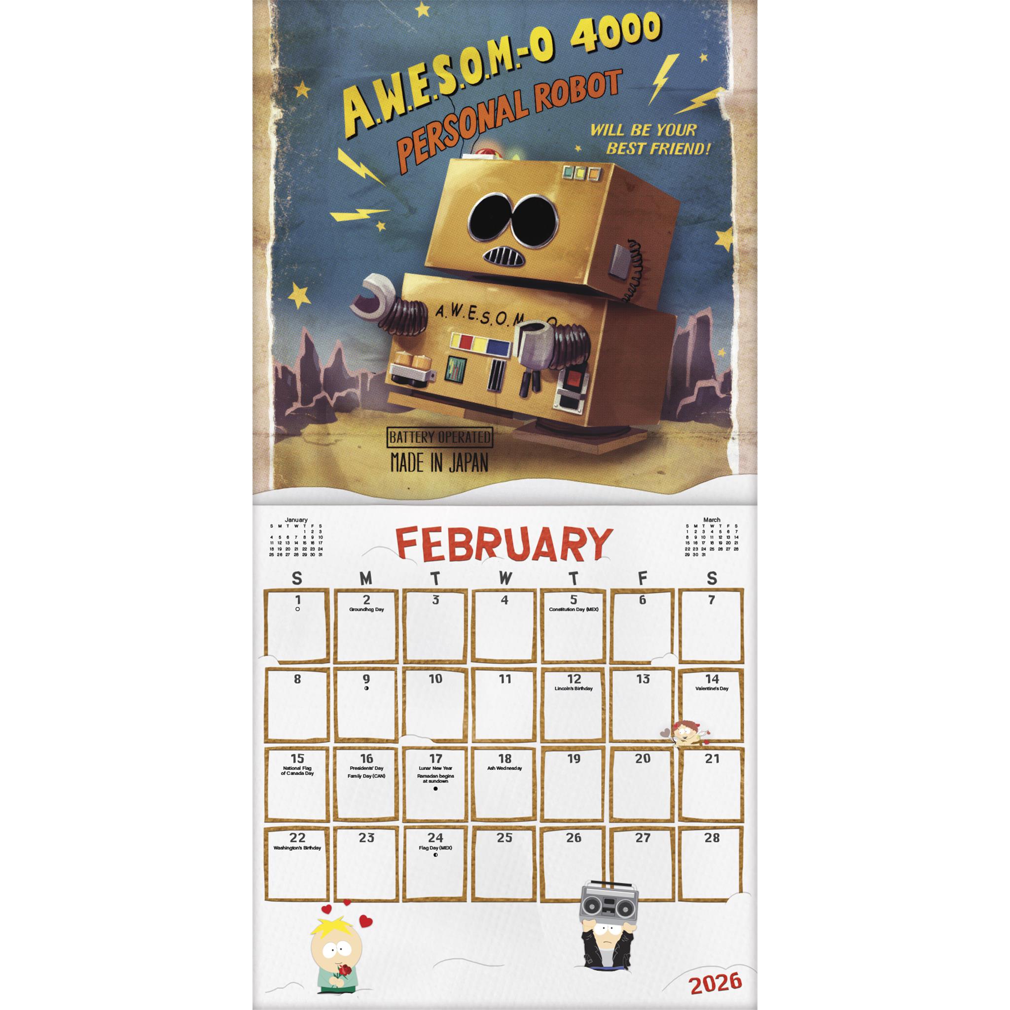 Calendrier mural South Park 2026