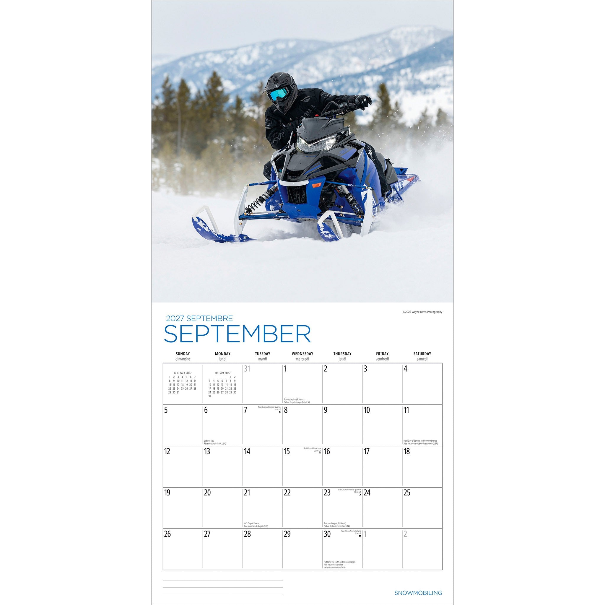 Snowmobiling 2027 Wall Calendar